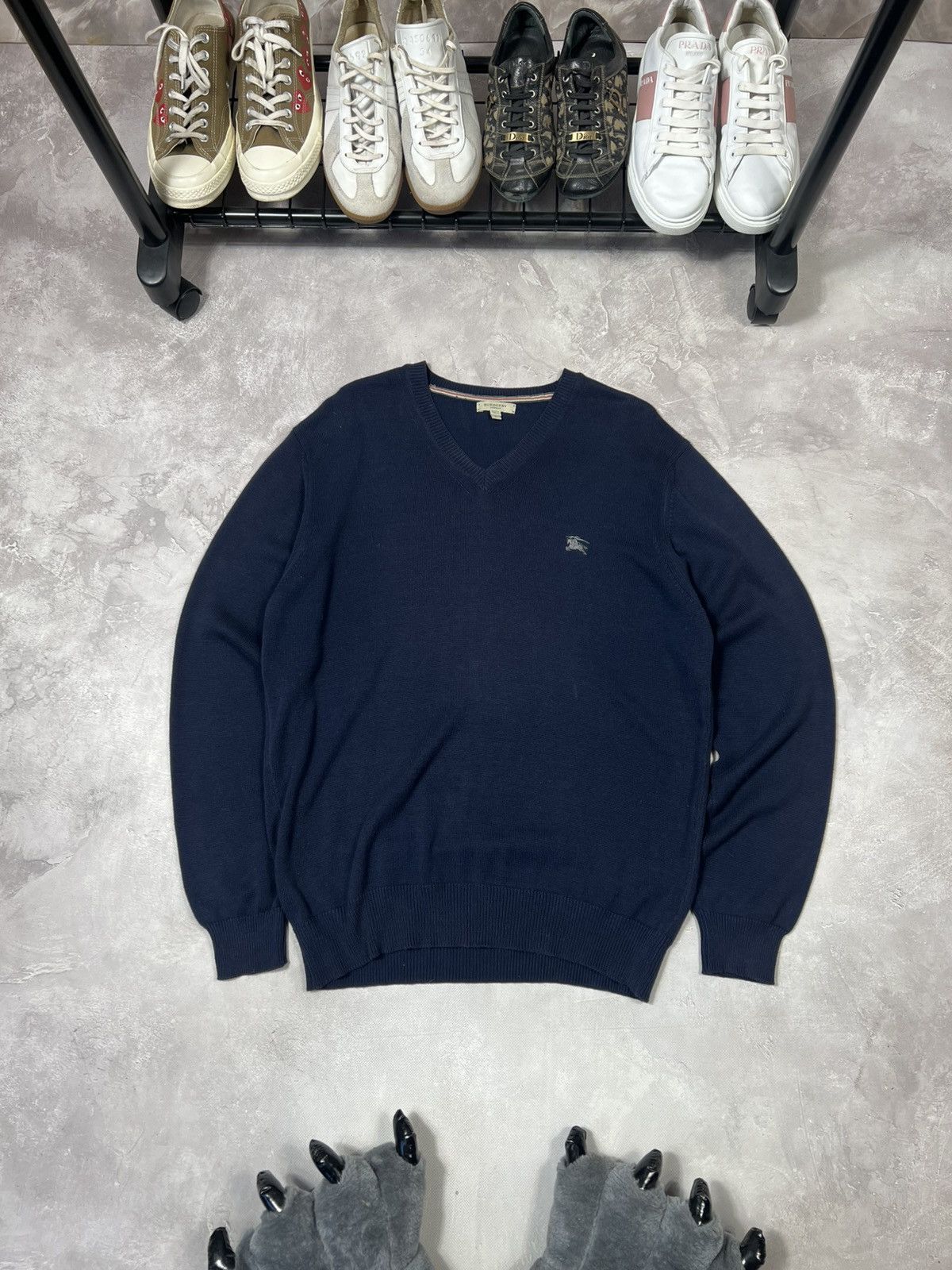 Burberry Vintage Burberry Y2k V-neck Sweater Size US L / EU 52-54 / 3 - 2 Thumbnail