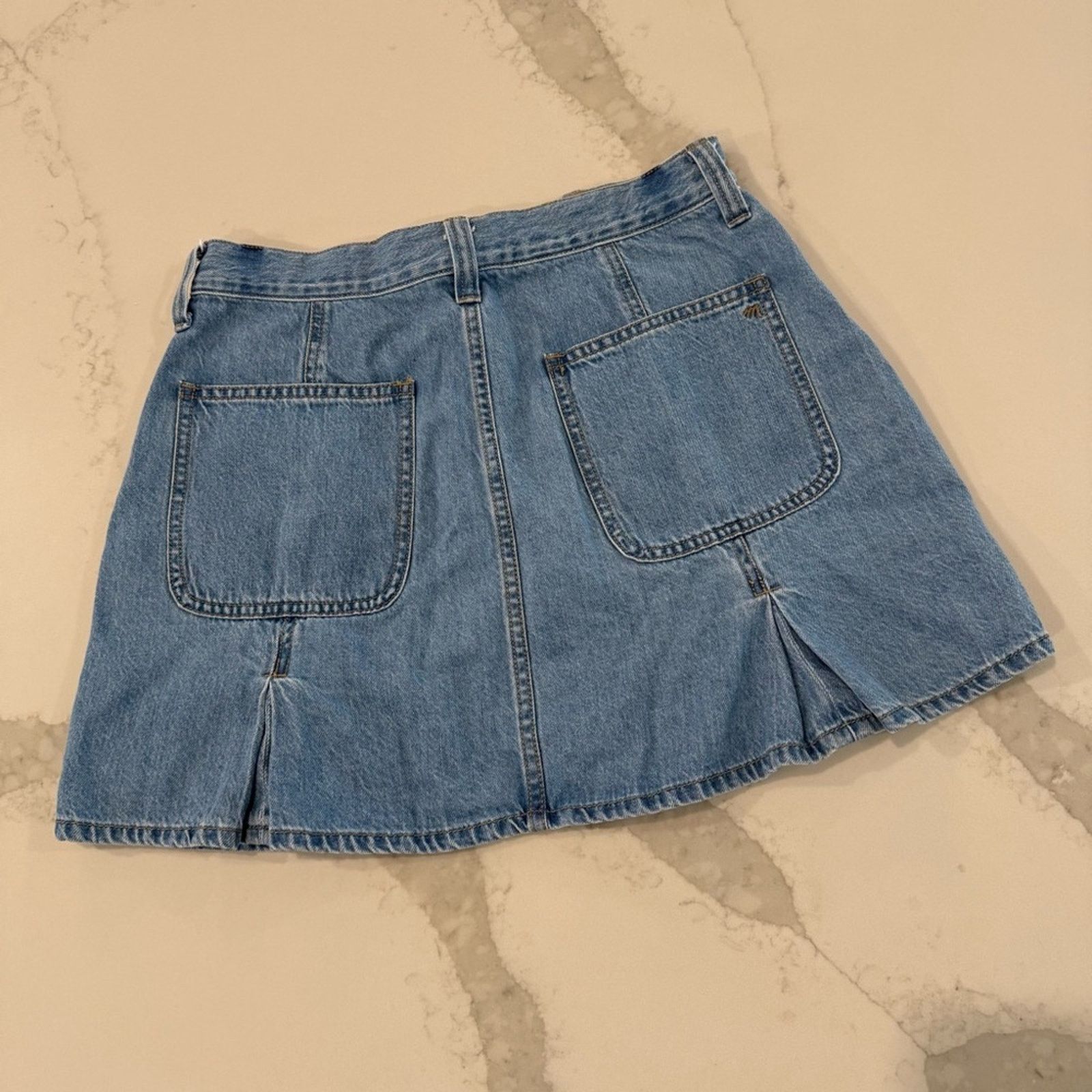 Madewell Madewell Pleated Denim ALine Mini Skirt Womens 27 Stilecroft Size 27" / US 4 / IT 40 - 8 Thumbnail