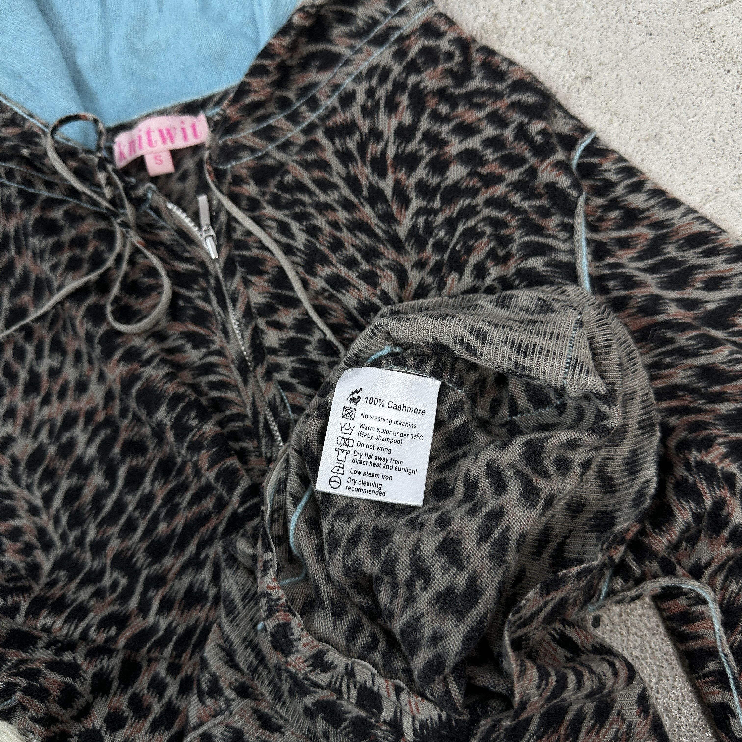 Vintage Women's Cashmere Sweater Cheetah Zip Size S / US 4 / IT 40 - 6 Thumbnail