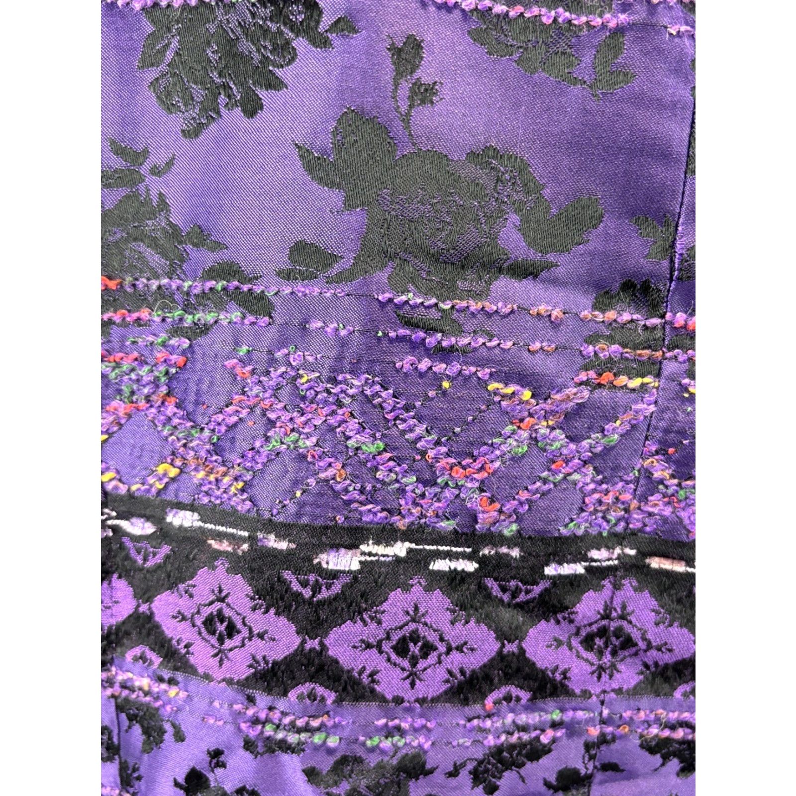 Coldwater Creek Coldwater Creek Embroidered Blazer Jacket M Purple Black Textured Western Vibes Size M / US 6-8 / IT 42-44 - 6 Thumbnail