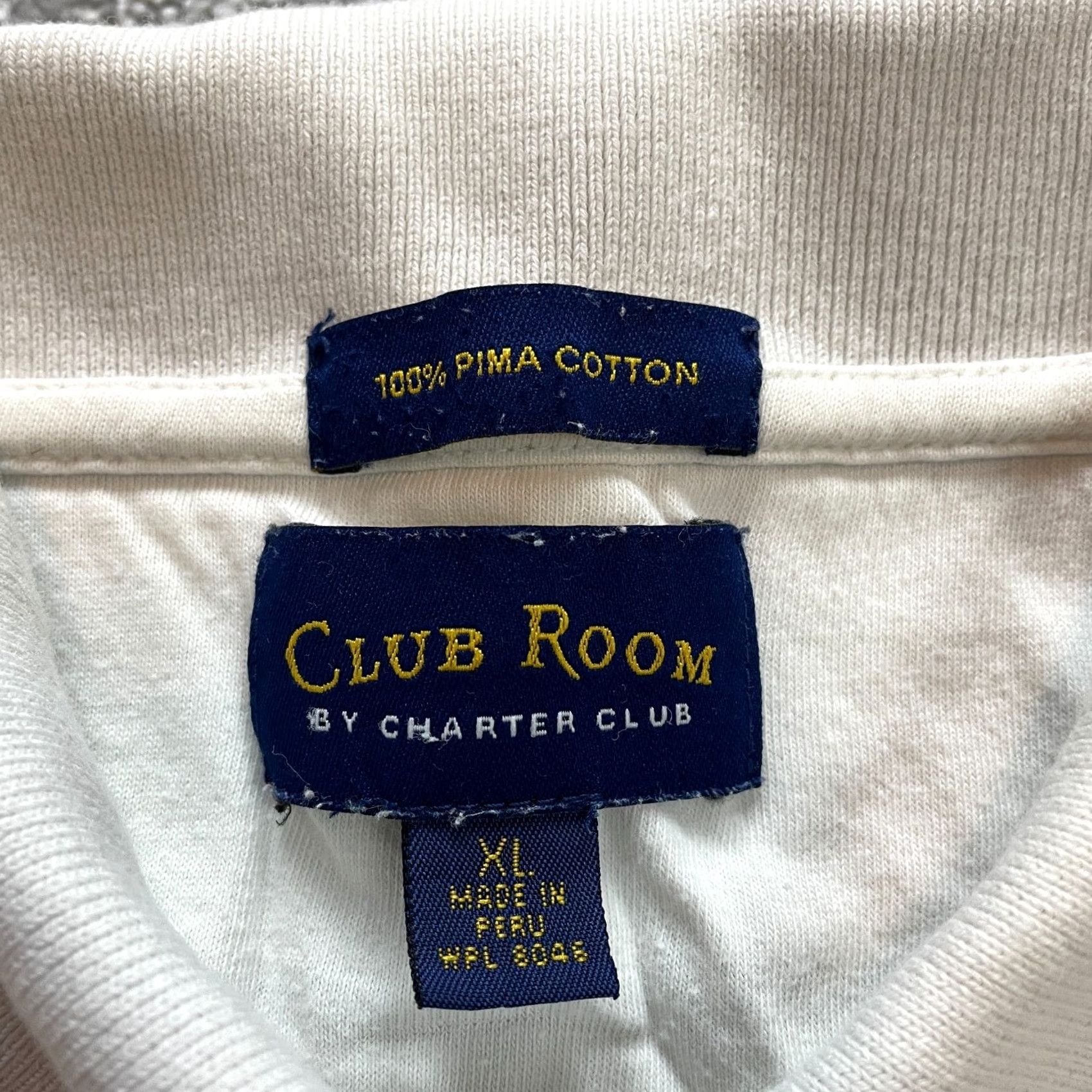 Club Room VINTAGE Club Room by Charter Club Polo Shirt Mens XL White Striped Collared Rugby Golf Size US XL / EU 56 / 4 - 3 Thumbnail