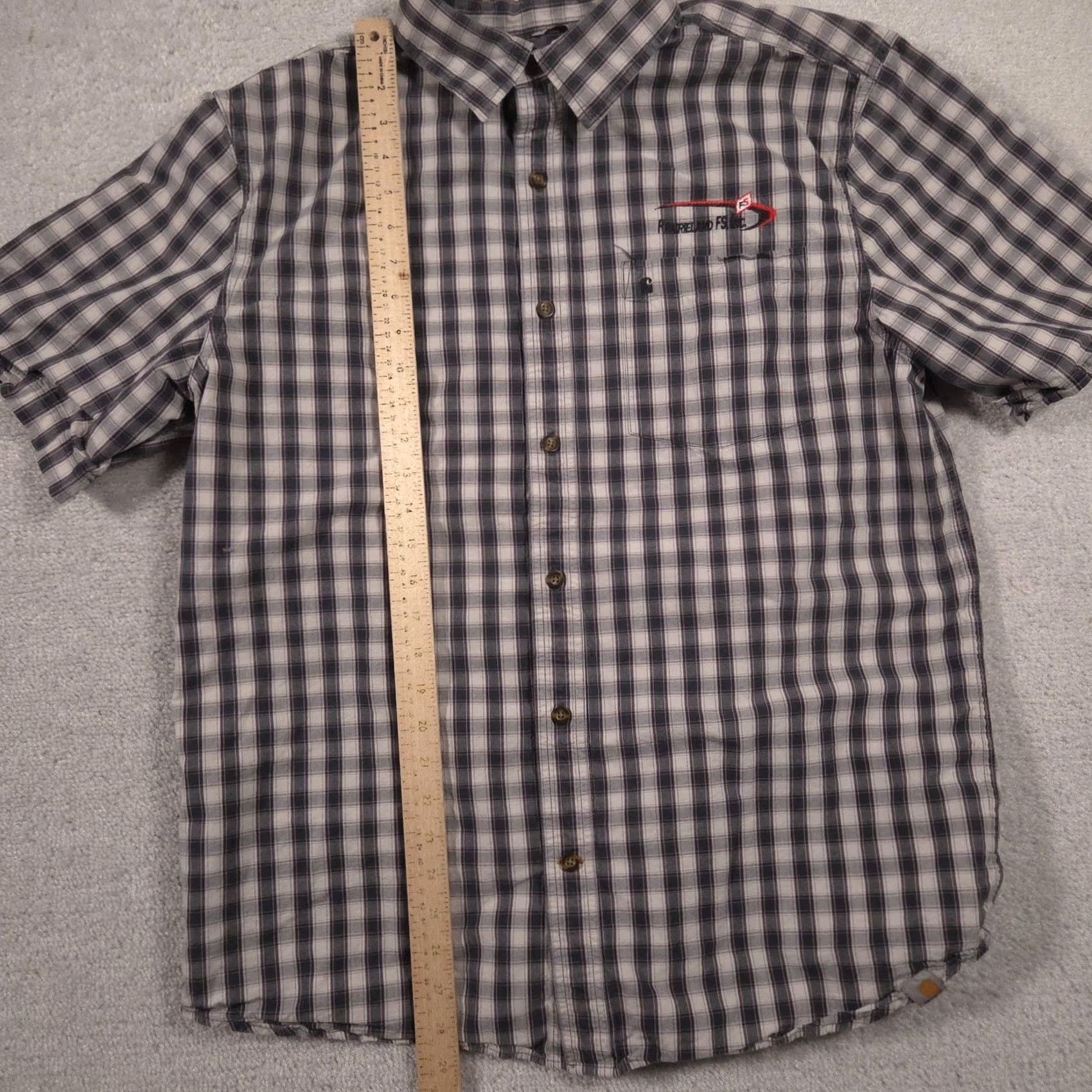 Carhartt Carhartt Shirt Mens L Gray Plaid Button Down Short Sleeve Workwear Logo Embroidered Pocket Button-Up Relaxed Fit Size US L / EU 52-54 / 3 - 7 Thumbnail