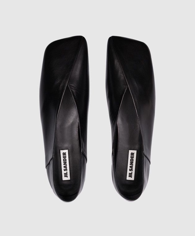 Jil Sander o1loc1c0426 Leather Ballet Flats in Black Size US 5 / IT 35 - 4 Thumbnail