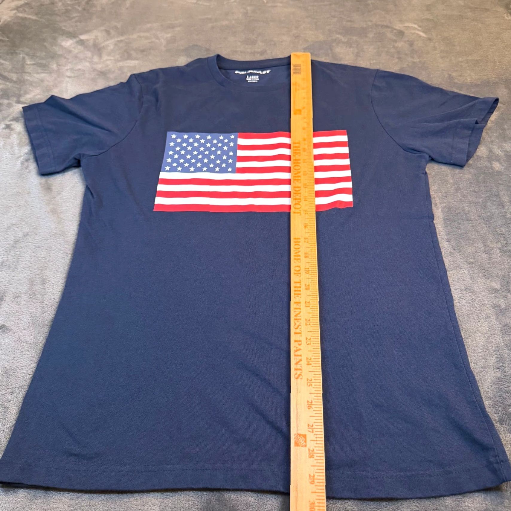 Vintage Fourcast American Flag Graphic T-Shirt Navy Blue Cotton Tee Mens Size L Size US L / EU 52-54 / 3 - 7 Thumbnail