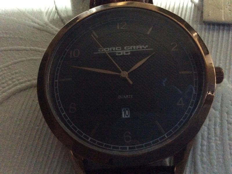 Designer Jorge Gray men's brown leather strap watch Size ONE SIZE - 4 Thumbnail