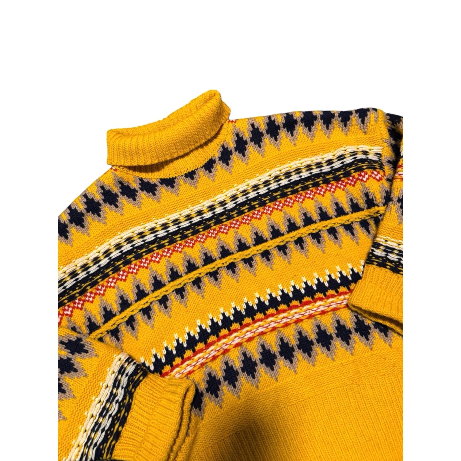 Rag & Bone RAG & BONE Wool Willow Fair Isle Yellow Turtleneck Sweater Size Small Size S / US 4 / IT 40 - 6 Thumbnail