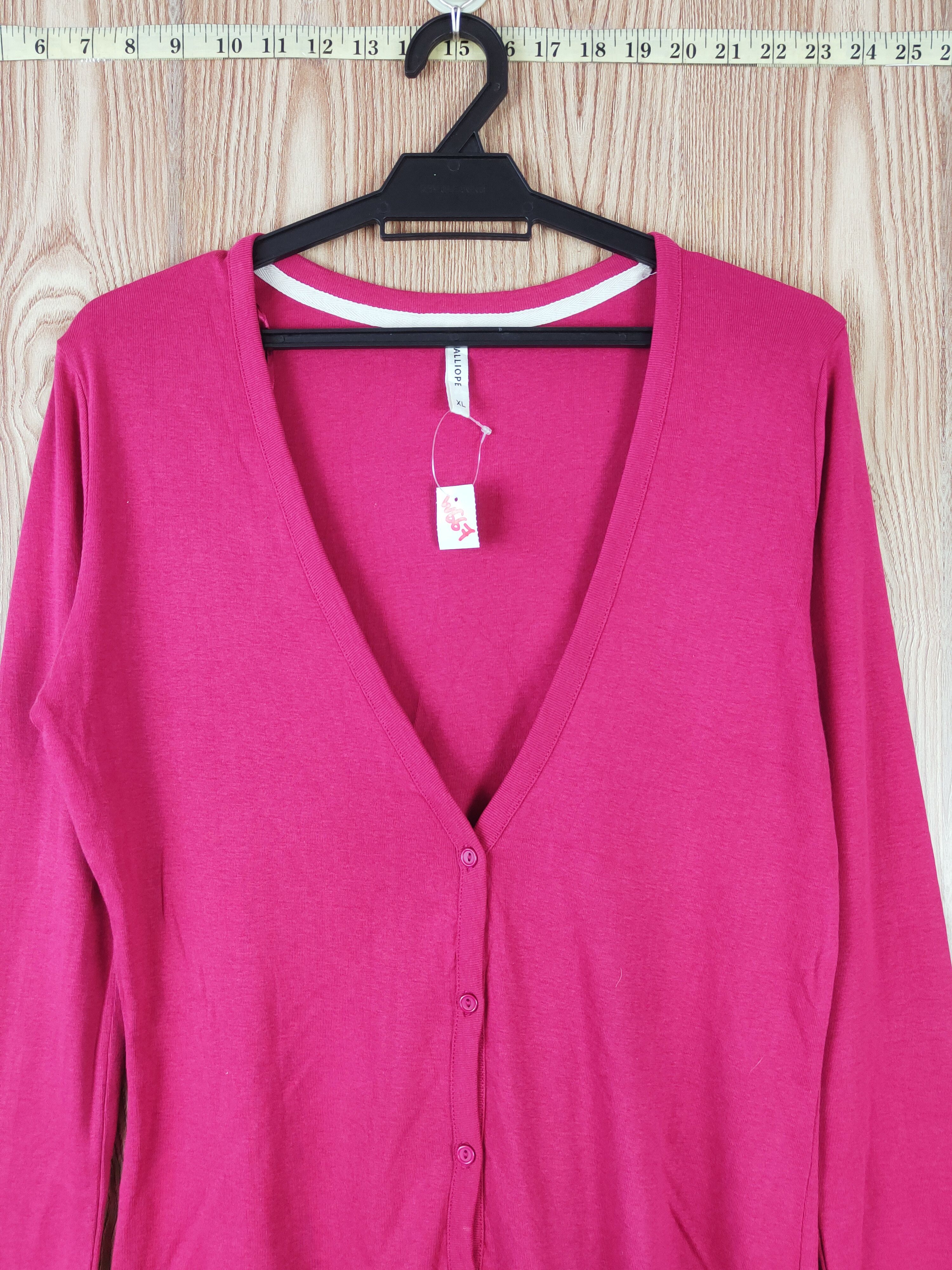 Japanese Brand × Vintage Calliope Dark Pink Cardigan knitwear #W667 Size XL / US 12-14 / IT 48-50 - 2 Thumbnail