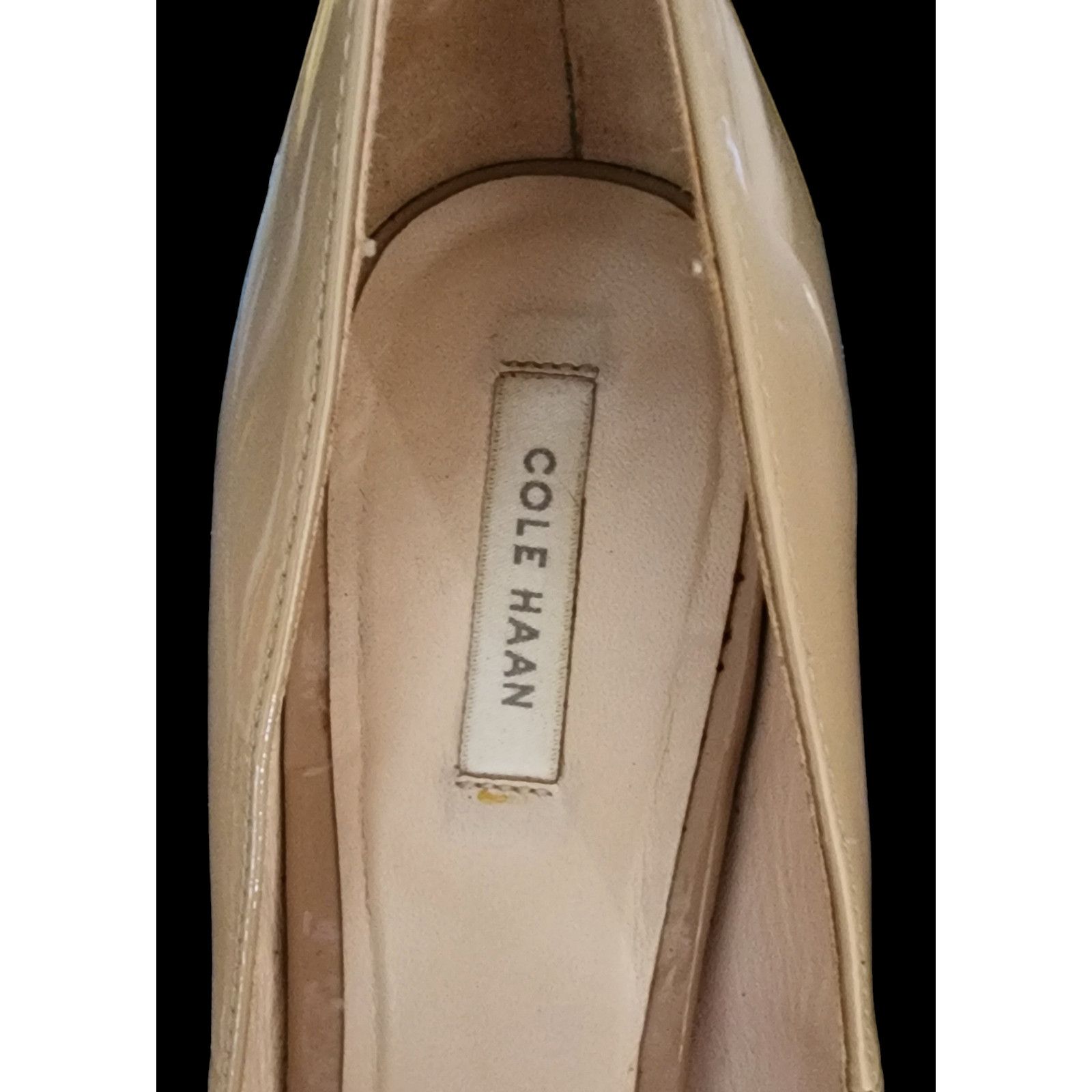 Cole Haan Cole Haan Grand.OS 8.5 B Tan Leather Peep Toe Pumps size 8 Size US 8 / IT 38 - 5 Thumbnail