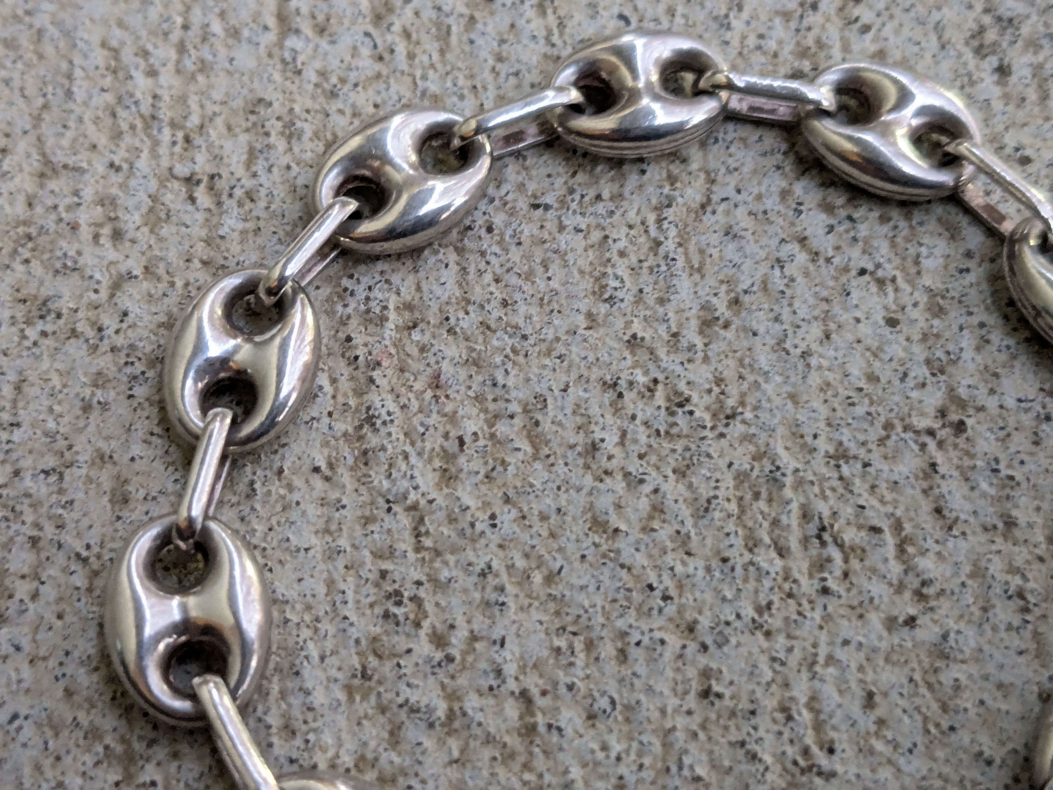 Vintage Vintage Sterling Silver Bracelet Puffy Hollow Anchor Size ONE SIZE - 6 Thumbnail