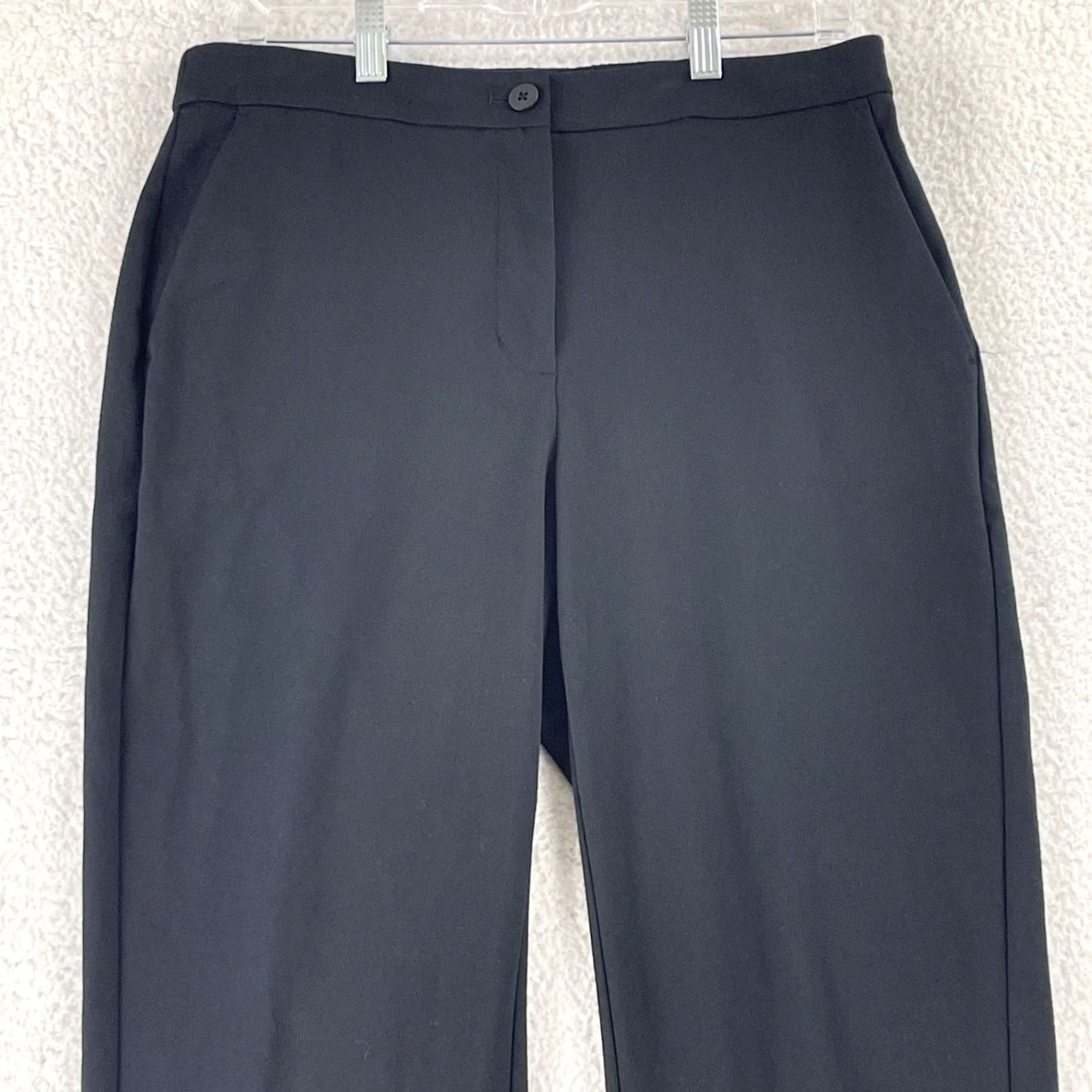 Eileen Fisher Eileen Fisher Pants Womens Medium Black High Waisted Ankle Straight Leg Cotton Size 32" / US 10 / IT 46 - 2 Thumbnail