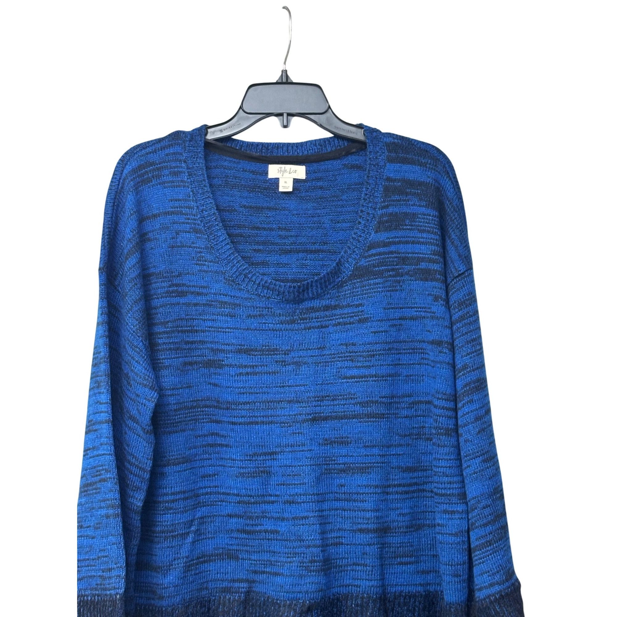 Other Style & Co Marled Colorblocked Sweater, Sea Captain Combo (B Size XL / US 12-14 / IT 48-50 - 10 Thumbnail