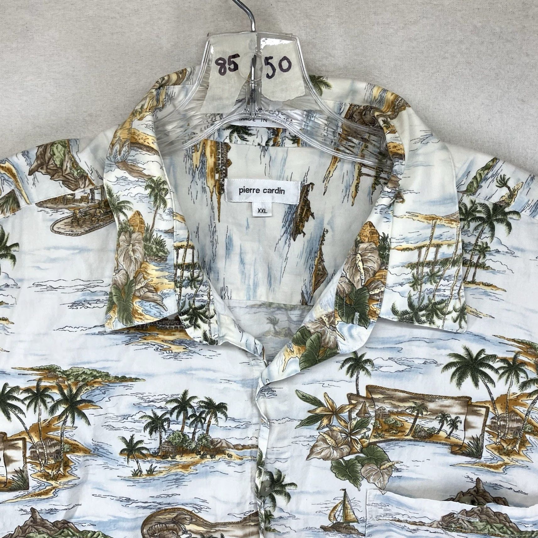 Pierre Cardin VINTAGE Pierre Cardin Men's Hawaiian Shirt 2XL Short Sleeve Cotton Floral Nautical 90s Summer Size US XXL / EU 58 / 5 - 4 Thumbnail