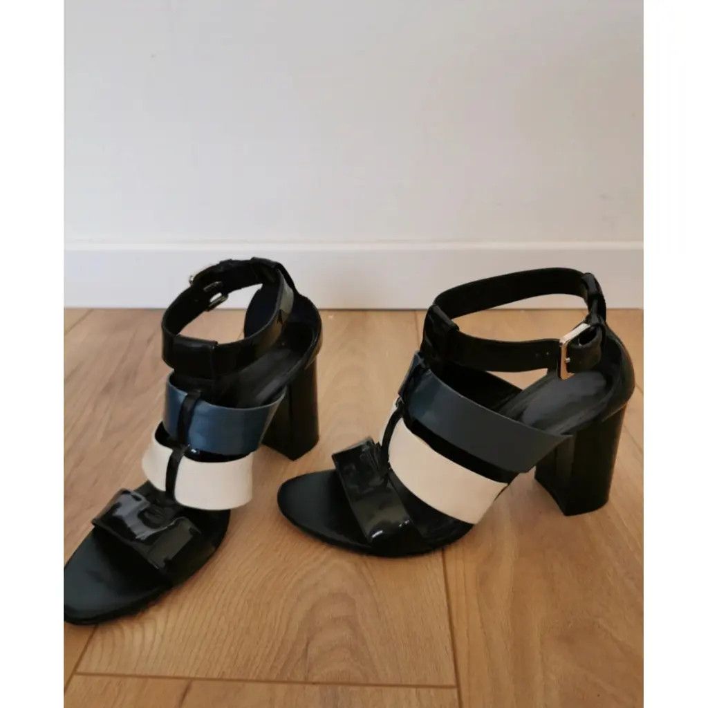 Toga Toga Black Multi Strap Block Heel Sandals (Size 38) Size US 5.5 / EU 38 - 1 Thumbnail