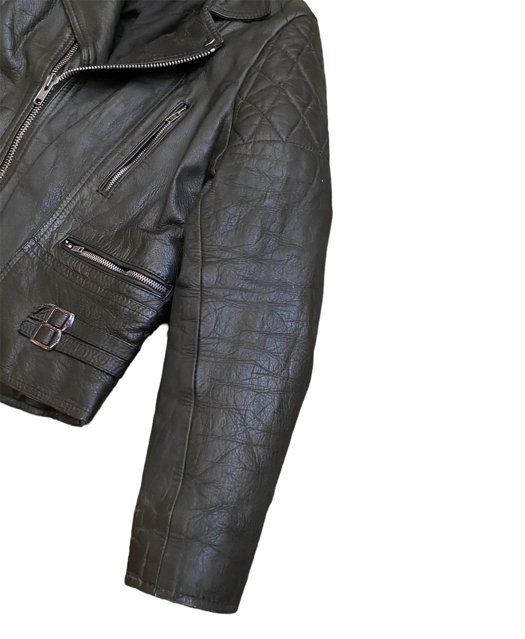 Genuine Leather UK Vintage 80s Punk style Leather Biker Jacket Size US S / EU 44-46 / 1 - 4 Thumbnail