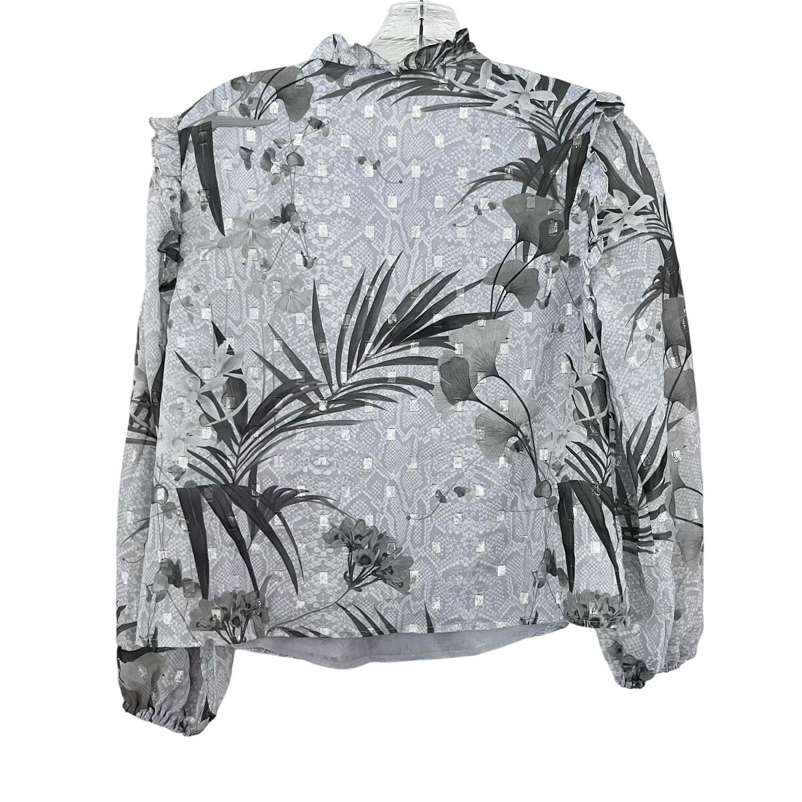 Ted Baker Ted Baker Tibbine Highland Pleated Floral Print Gray Top Size XS / US 0-2 / IT 36-38 - 6 Thumbnail