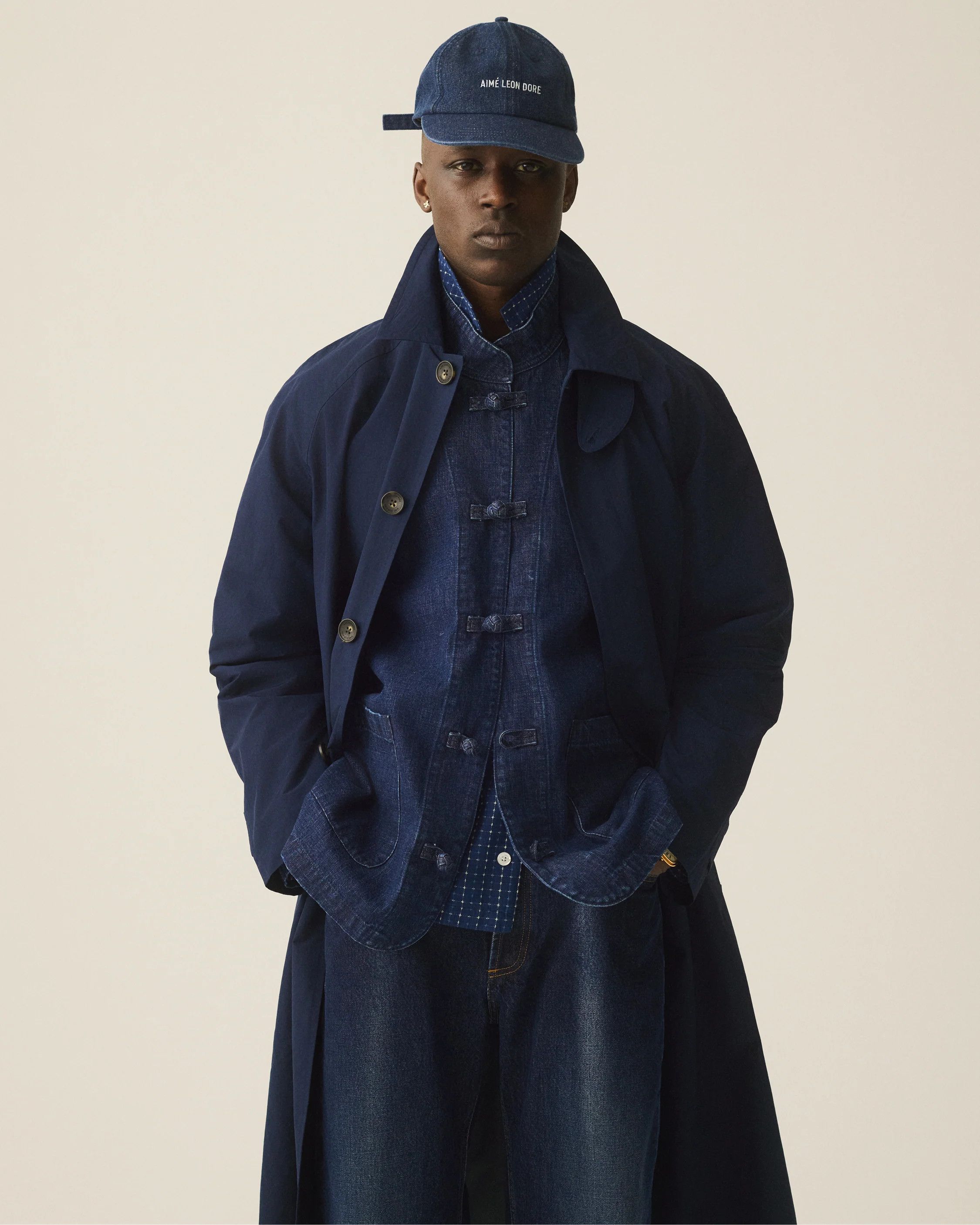 Aime Leon Dore Aime leon dore Collarband denim jacket Navy size LARGE Size US L / EU 52-54 / 3 - 12 Thumbnail