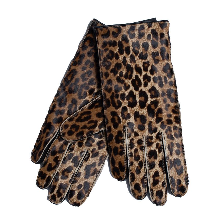 Raf Simons Raf Simons, leopard calf hair gloves Size ONE SIZE - 1 Thumbnail