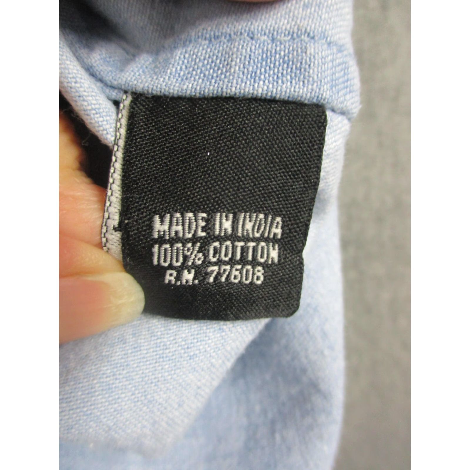 Denime J. Peterman Shirt Mens XL Light Blue Denim Short Sleeve Button-Up Pockets Casual Size US XL / EU 56 / 4 - 7 Thumbnail