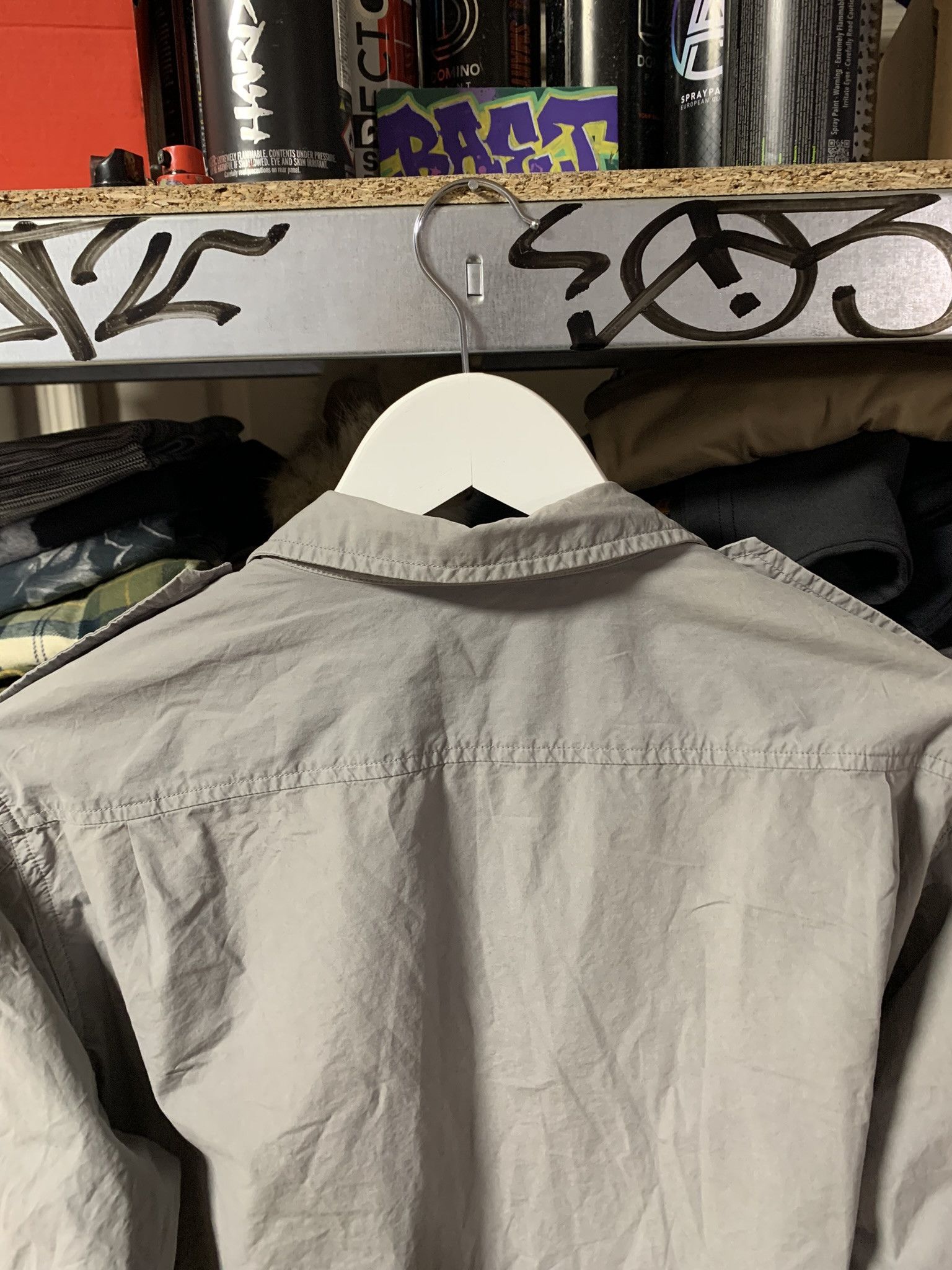 Stone Island Stone Island Cotton Button Up Overshirt Gray Size L Size US L / EU 52-54 / 3 - 7 Thumbnail