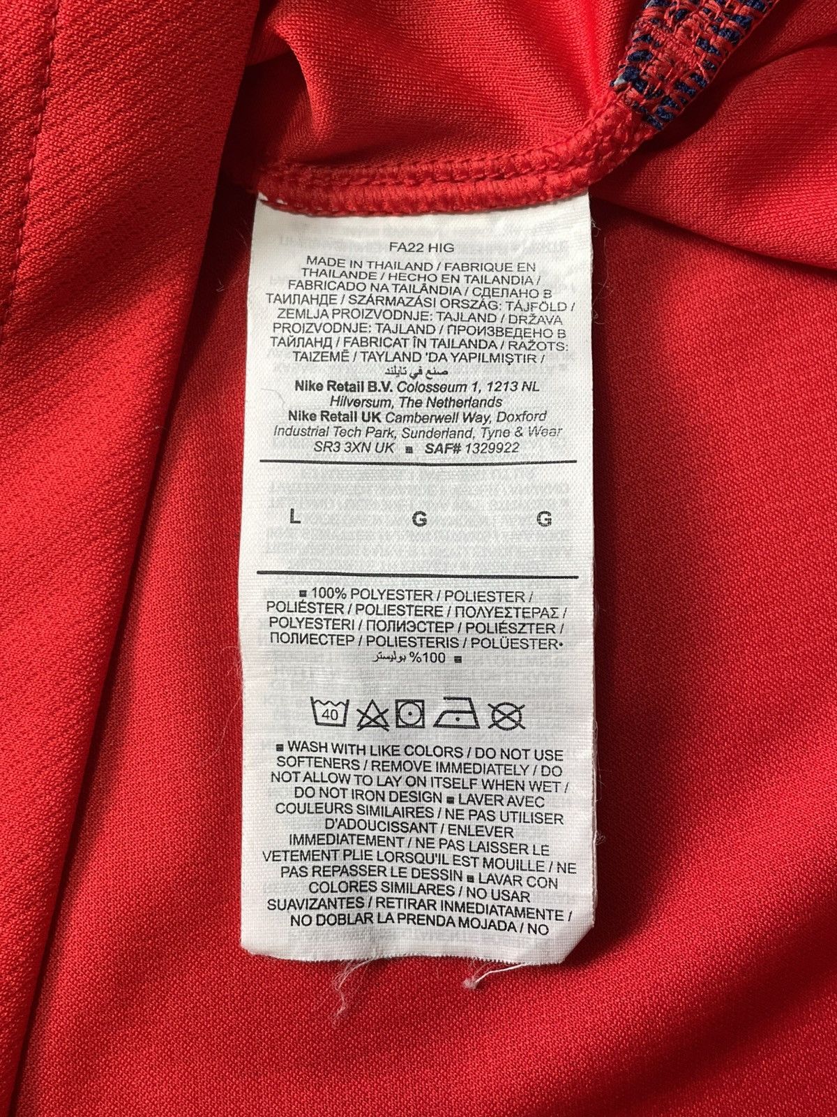 Nike Nike England National Team Shirt 2022 Soccer Jersey Size L Size US L / EU 52-54 / 3 - 7 Thumbnail