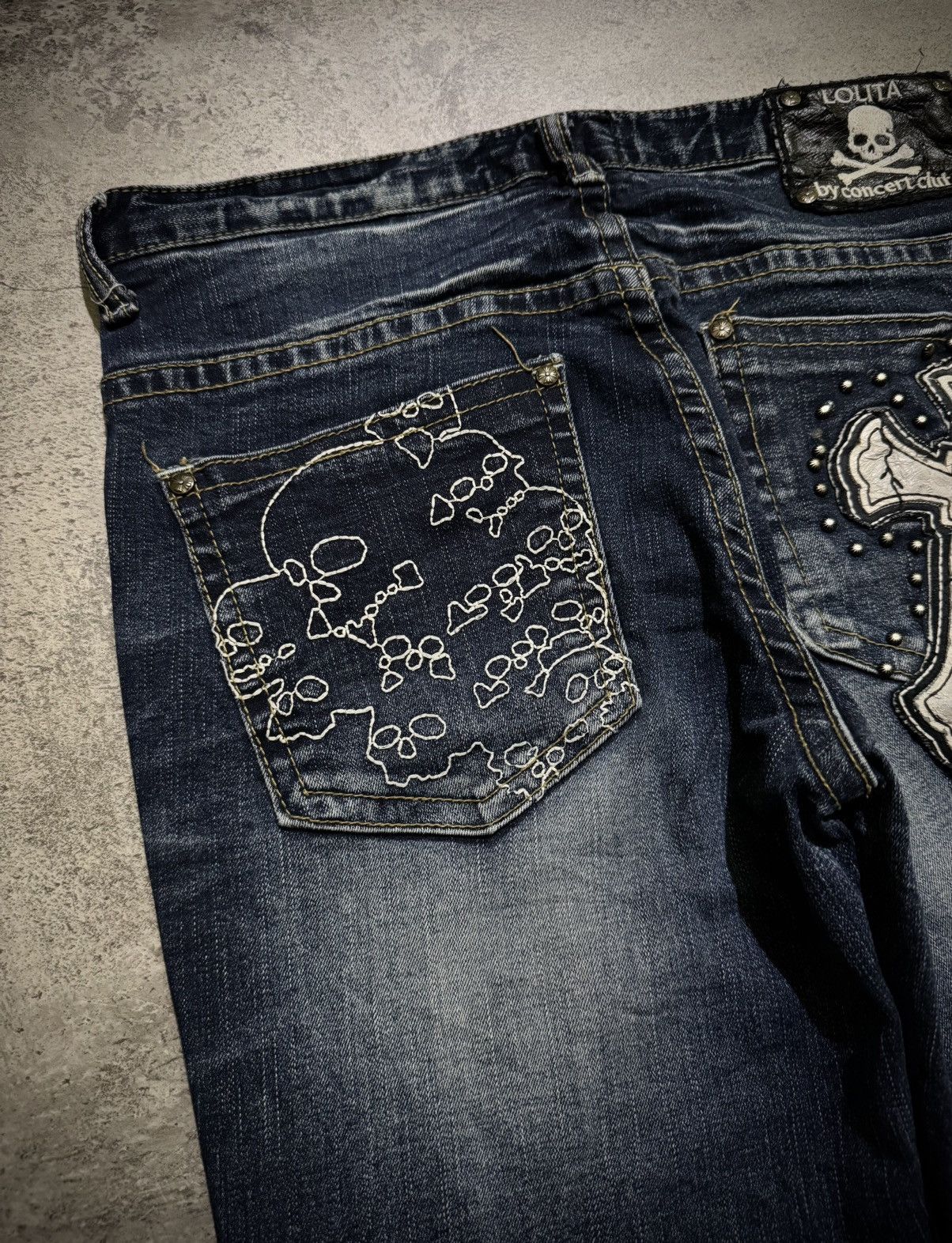 Tornado Mart Y2k Lolita skull cross ifsixwasnine bootcut jeans Size US 31 - 6 Thumbnail
