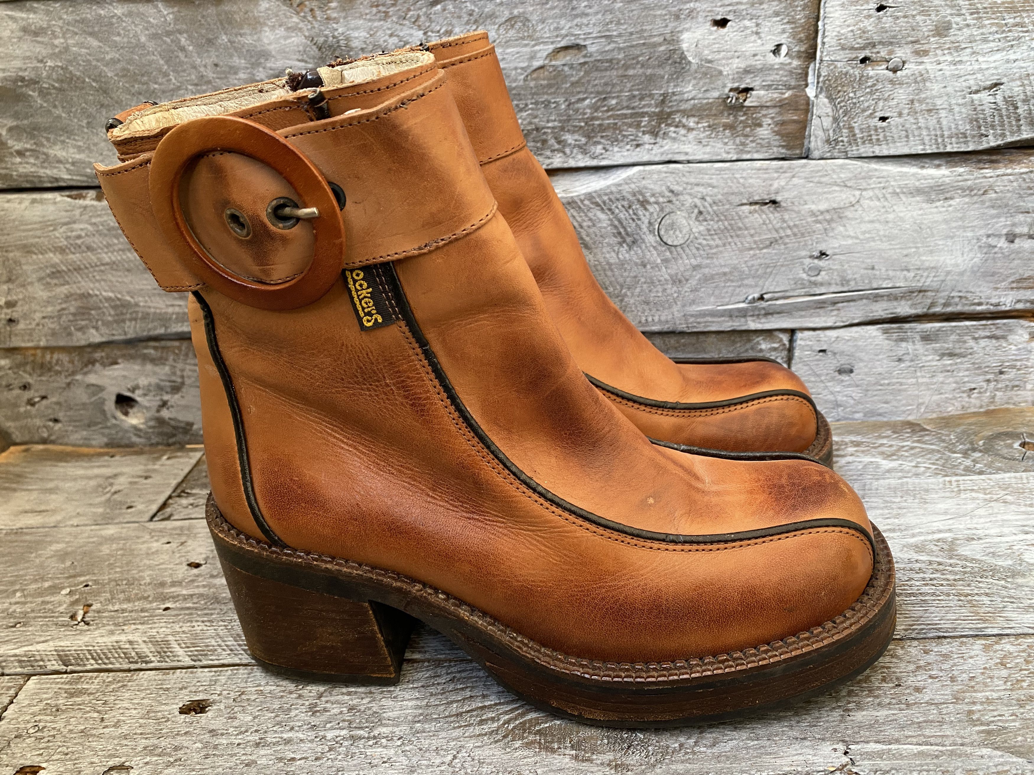 Dockers × Vintage Vintage, Dockers Y2k brown leather boots sz38 Size US 7.5 / IT 37.5 - 7 Thumbnail