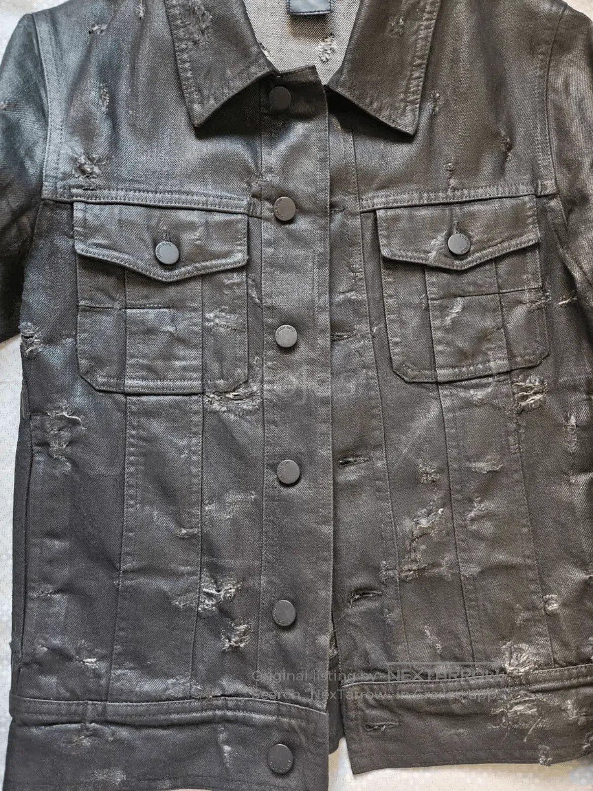 Dior Sz 44 Dior Homme 04SS By Hedi Waxed Distressed Denim Jacket Size US S / EU 44-46 / 1 - 4 Thumbnail