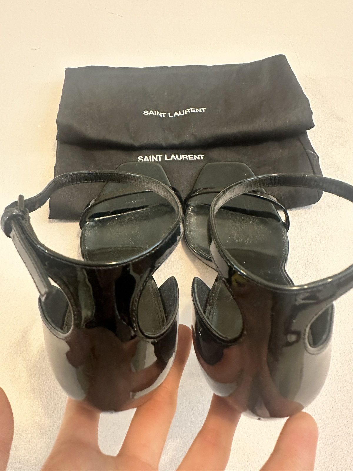 Yves Saint Laurent OPYUM SANDALS IN PATENT LEATHER BLACK Size US 7 / IT 37 - 5 Thumbnail