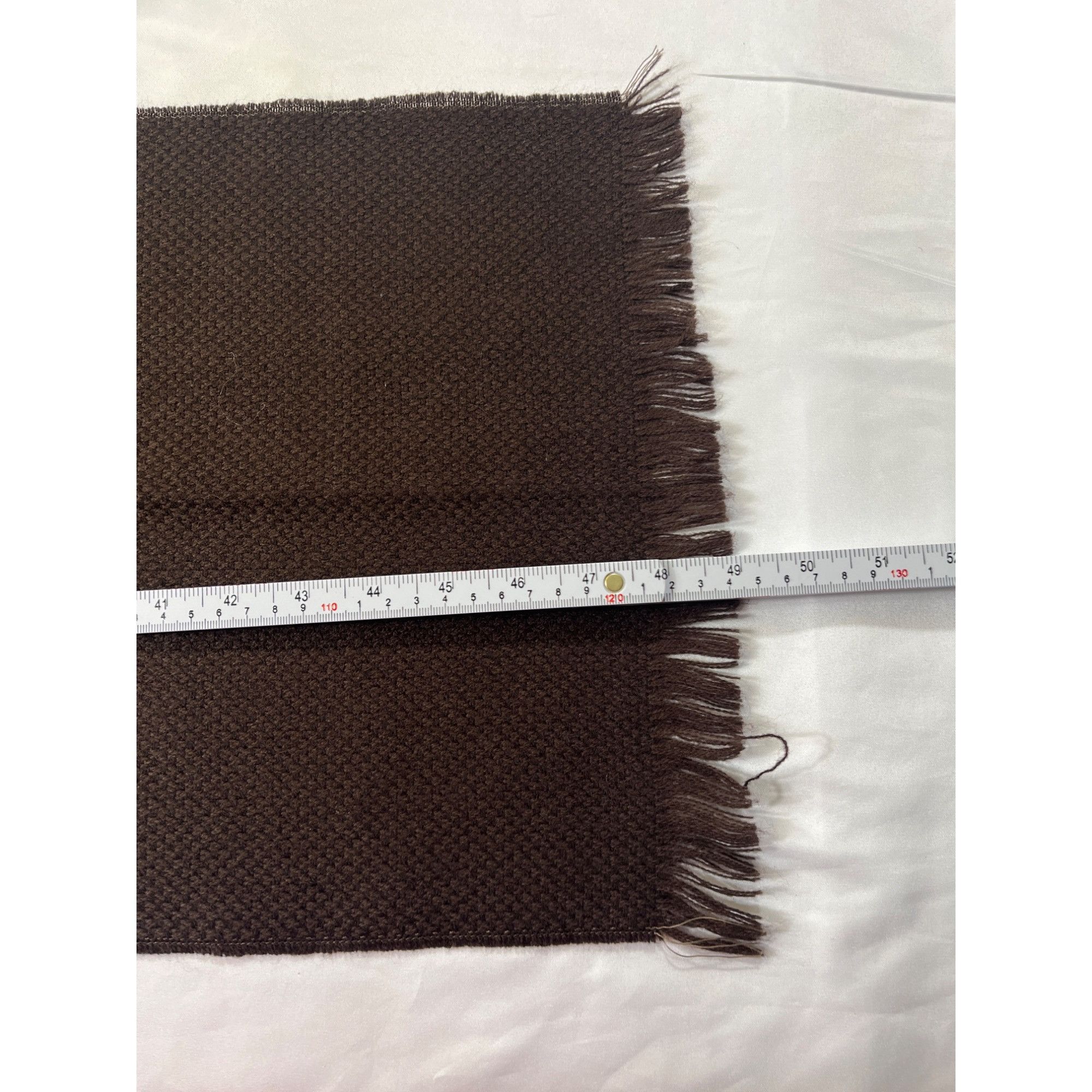 Other Womens Chocolate Brown Fringed Wool Blend 49in Scarf SKU 714 Size ONE SIZE - 4 Thumbnail