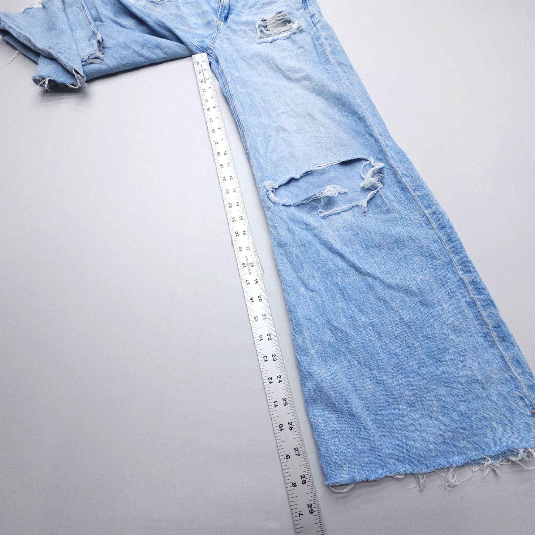 American Eagle Outfitters VINTAGE American Eagle Outfitters Jeans Wide-Leg 00 Womens Boho Denim Baggy High Rise 5-Pocket Blue Size 24" / US 00 / IT 34 - 6 Thumbnail