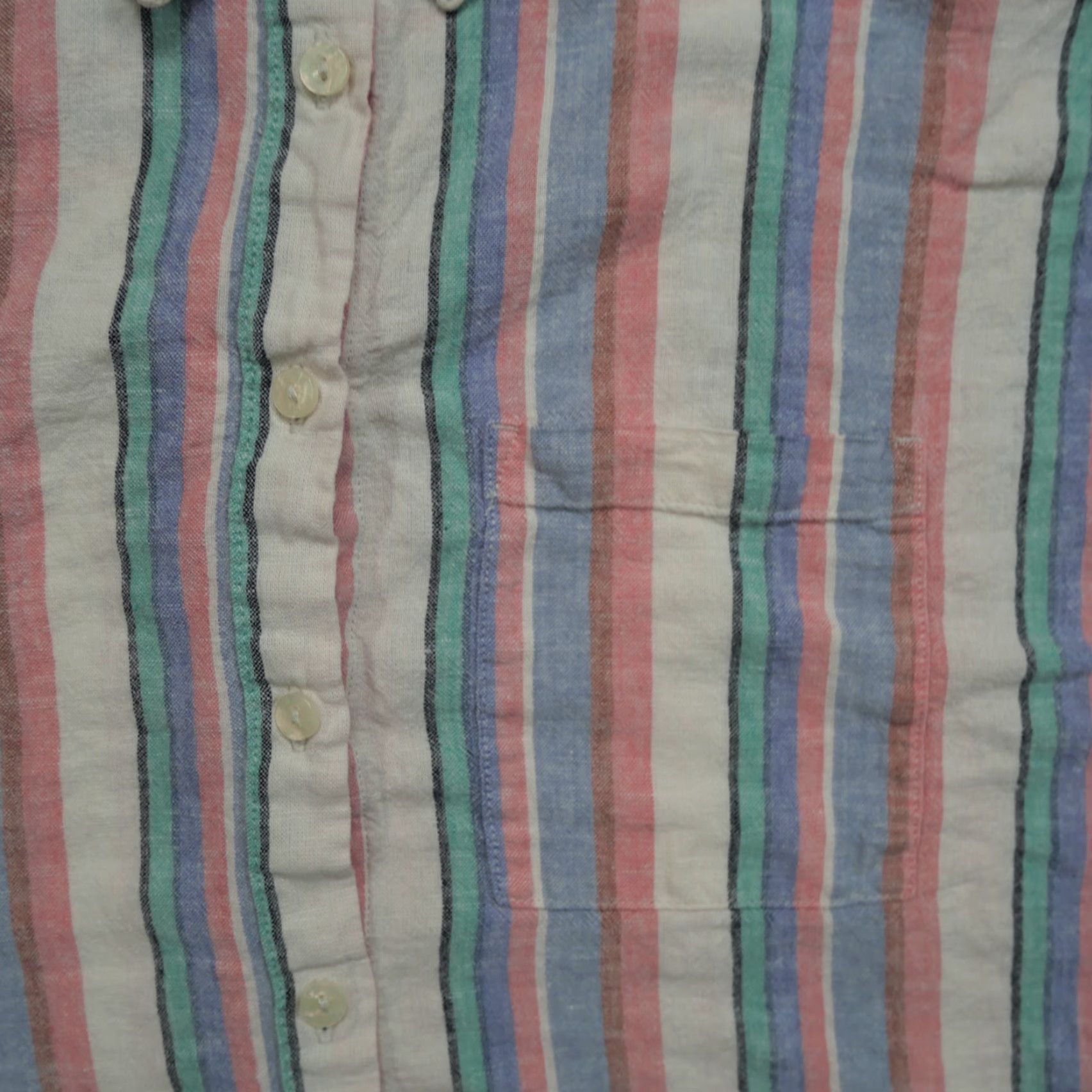 Orvis Orvis Shirt Womens L Blue Pink Striped Button Up Linen Blend Size L / US 10 / IT 46 - 4 Thumbnail