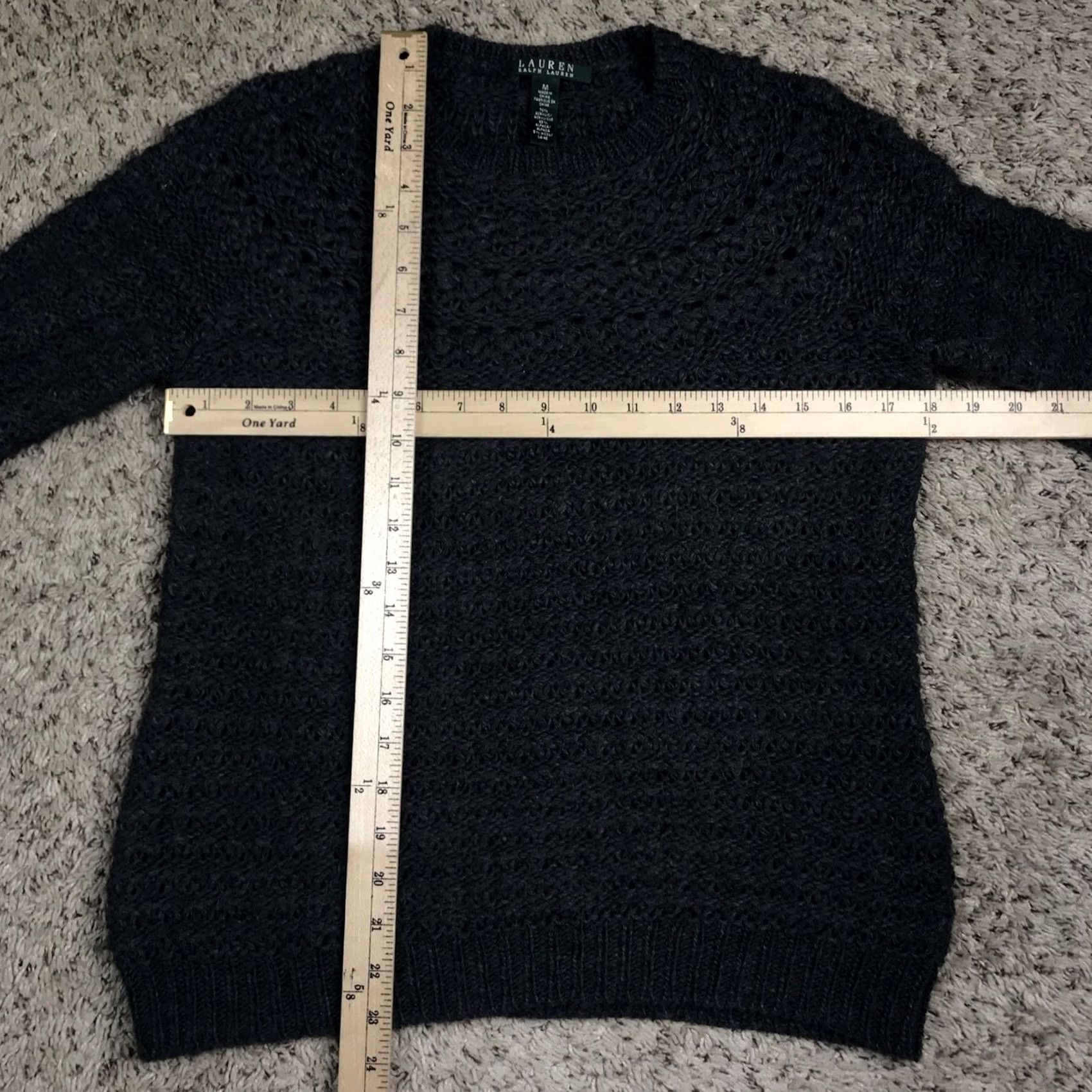 Ralph Lauren Lauren Ralph Lauren Gray Stylish Designer Open Knit Pullover Sweater Womens Small Size S / US 4 / IT 40 - 6 Thumbnail
