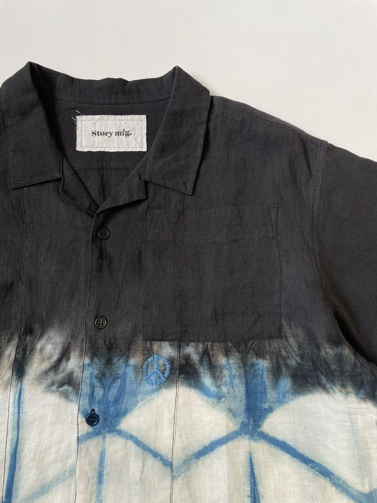 Story Mfg. ‘Peace Tie Dye Print’ Linen Shirt Size US M / EU 48-50 / 2 - 7 Thumbnail