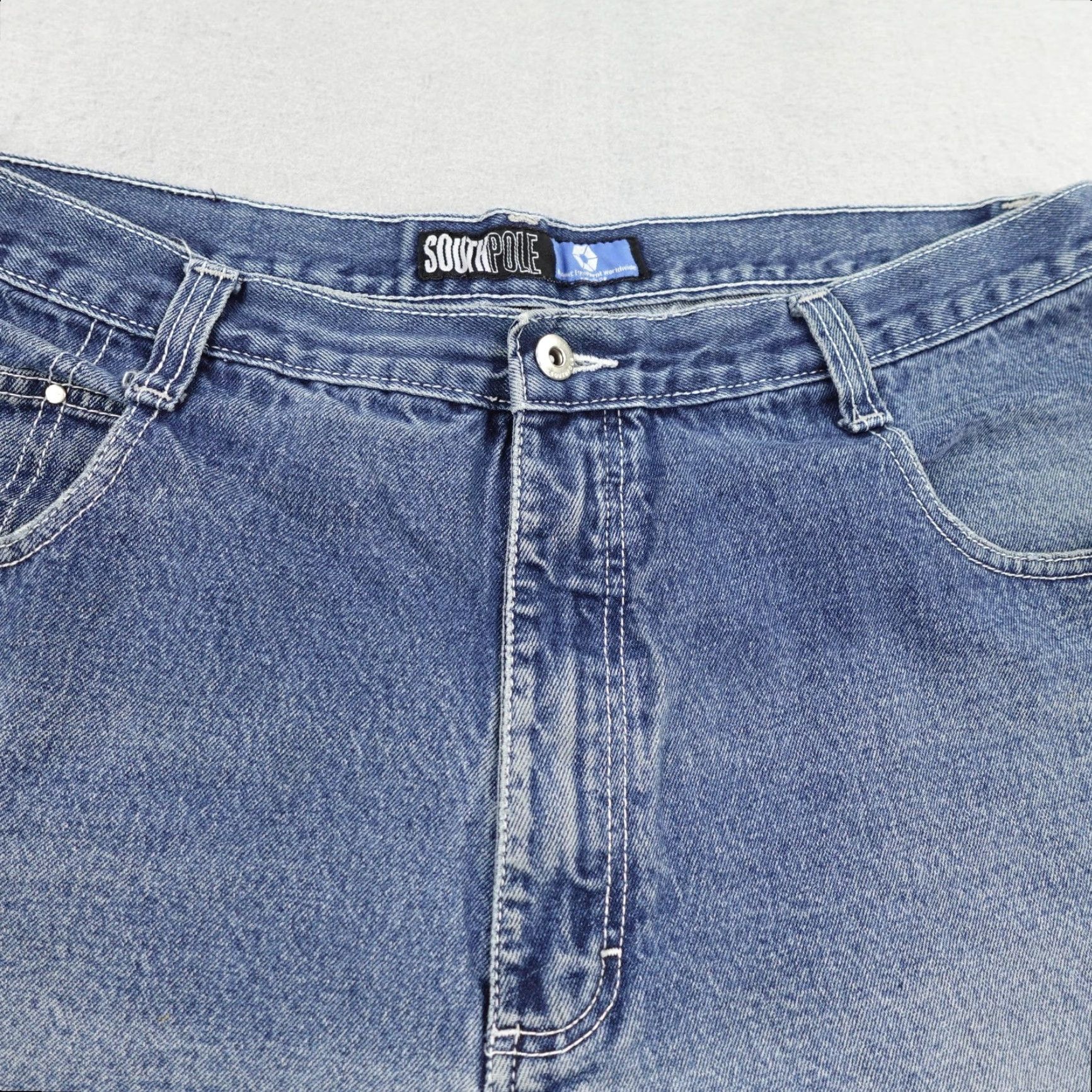 Southpole VINTAGE Southpole Shorts 40 Blue Denim Jean Jorts Baggy Carpenter Faded Y2K Mens Size US 40 / EU 56 - 2 Thumbnail