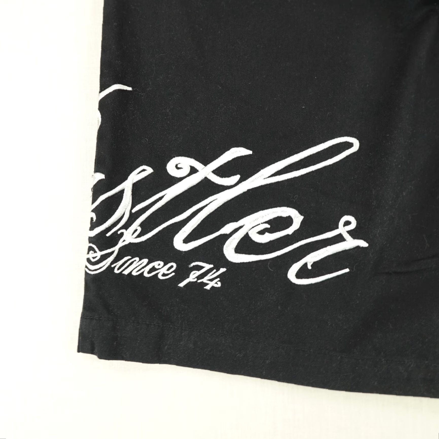Vintage Vintage Hustler Shorts Mens 36 Chino Casual Relaxed Cotton Black Embroidered Skater Y2K Size US 35 - 6 Thumbnail
