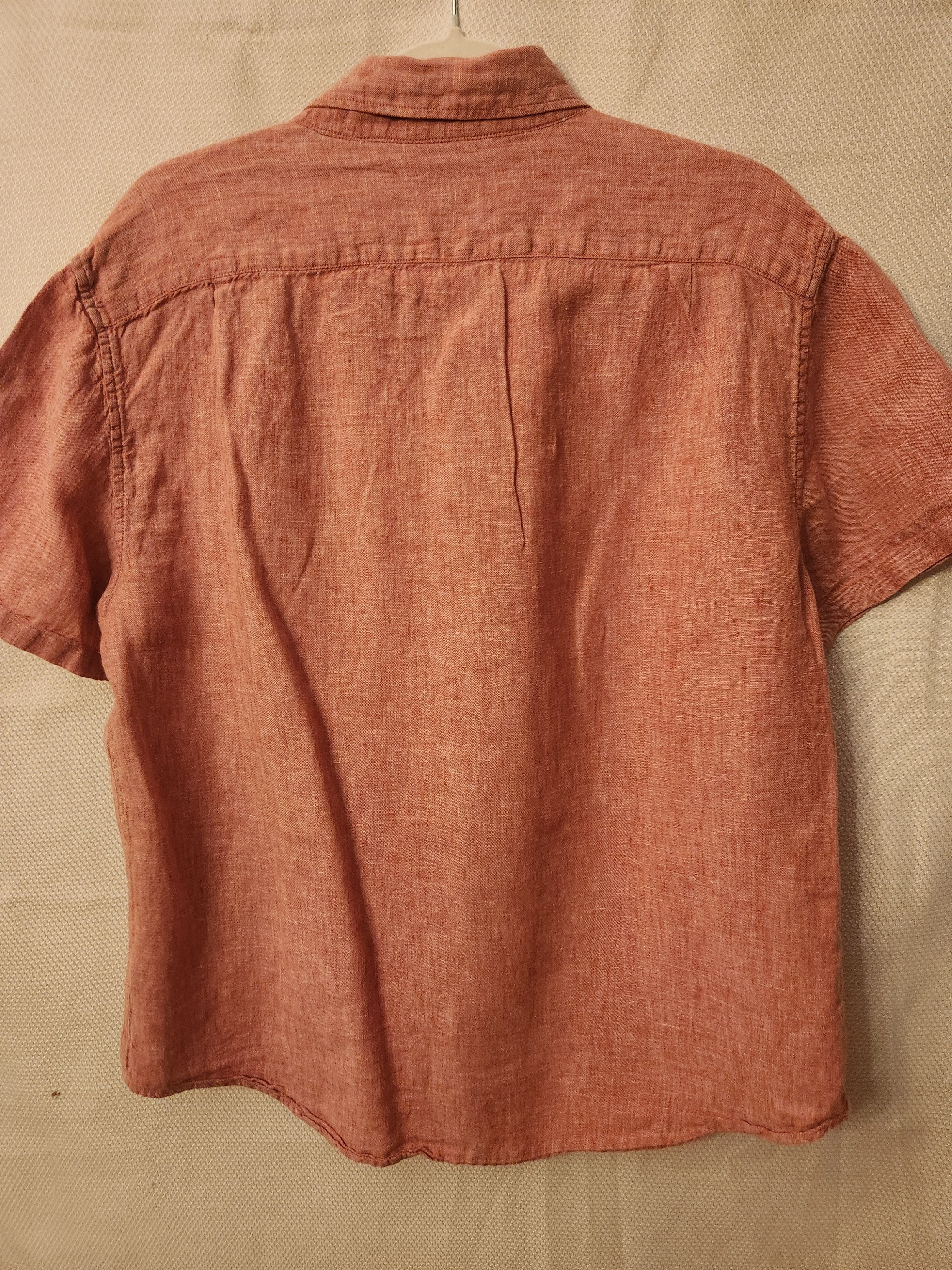 J.Crew 100% Linen Men's Pink Short Sleeve Shirt Size US L / EU 52-54 / 3 - 2 Thumbnail
