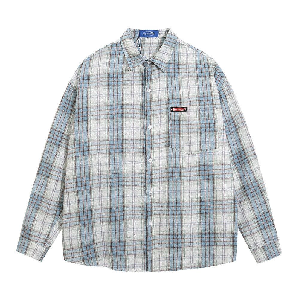 Vintage Men's Japanese casual lapel loose plaid long-sleeved shirt Size US M / EU 48-50 / 2 - 1 Thumbnail