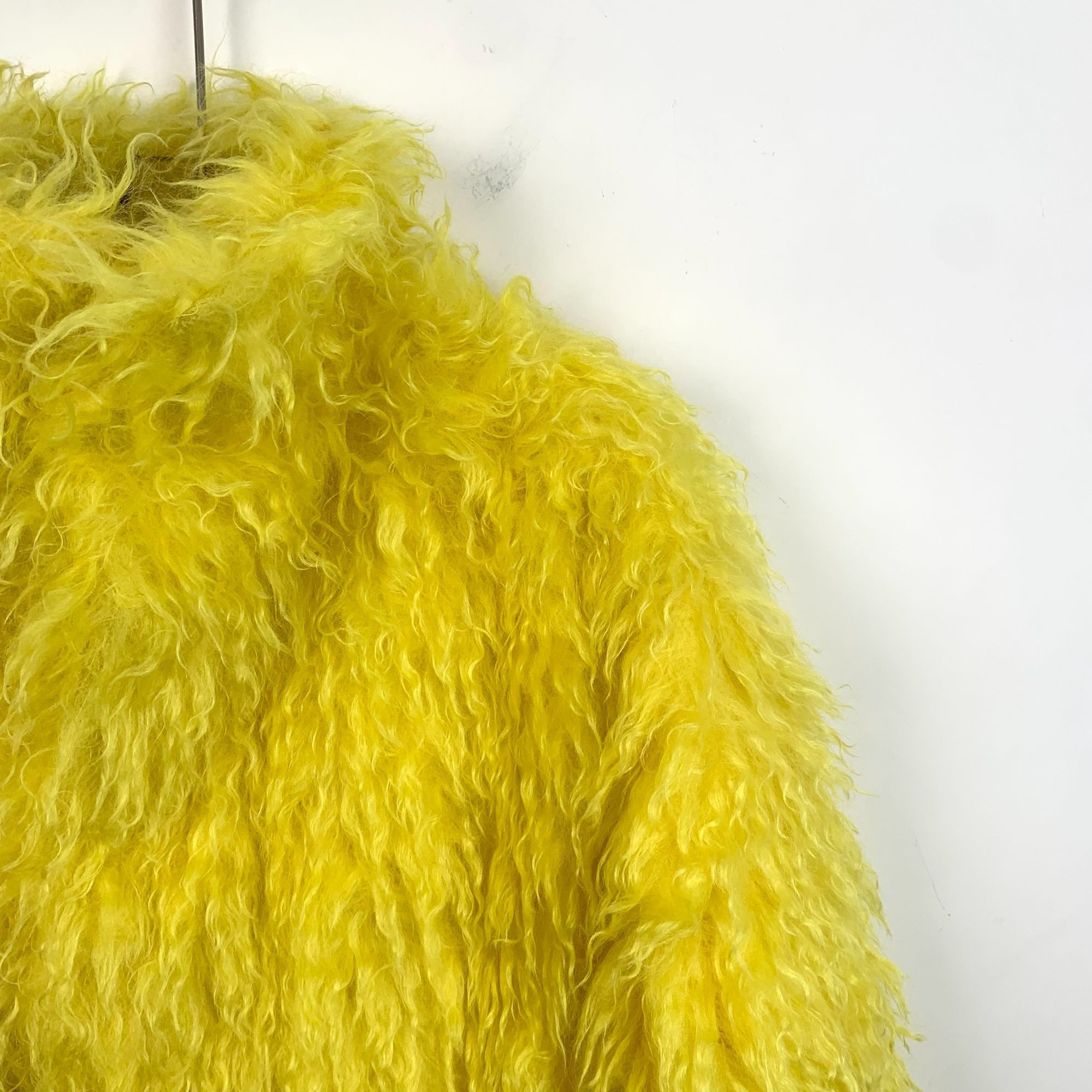 Balenciaga Balenciaga Yellow Mohair-Blend Fur Effect Coat With Garment Size XXS / US 00 / IT 34 - 3 Thumbnail