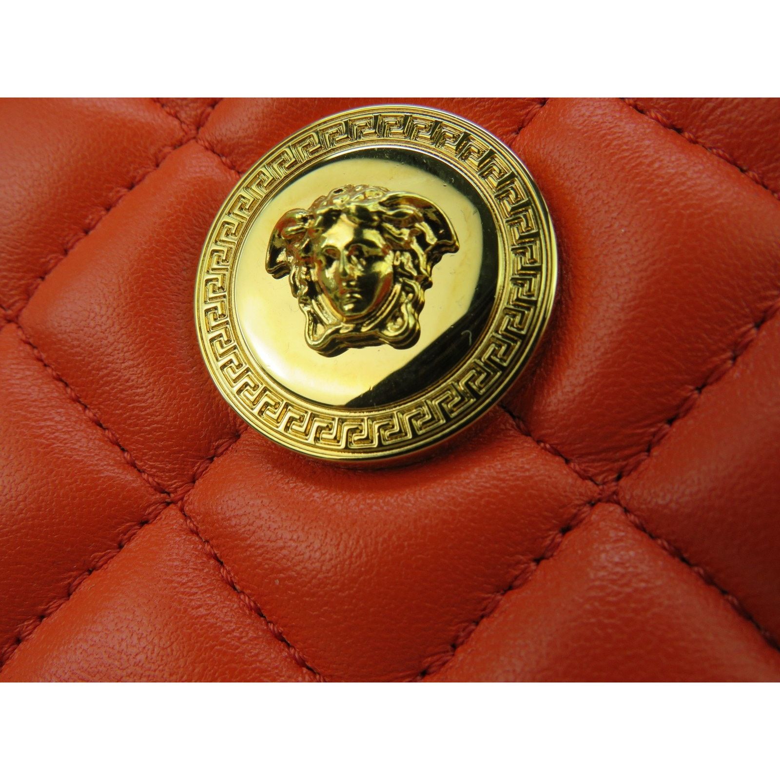 Versace VERSACE QUILTED RED LEATHER GOLD MEDUSA CHAIN 1/2 MOON BAG Size ONE SIZE - 3 Thumbnail