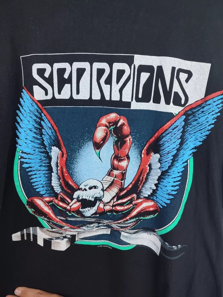 Vintage Scorpions Vintage T Shirt 1990 Crazy World Tour Concert Size US XL / EU 56 / 4 - 8 Thumbnail