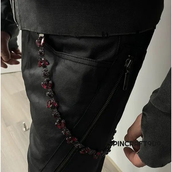 Jewelry Blood Red Gemstone Chain Wallet / Belt Chain / Pants Chain Size ONE SIZE - 8 Thumbnail