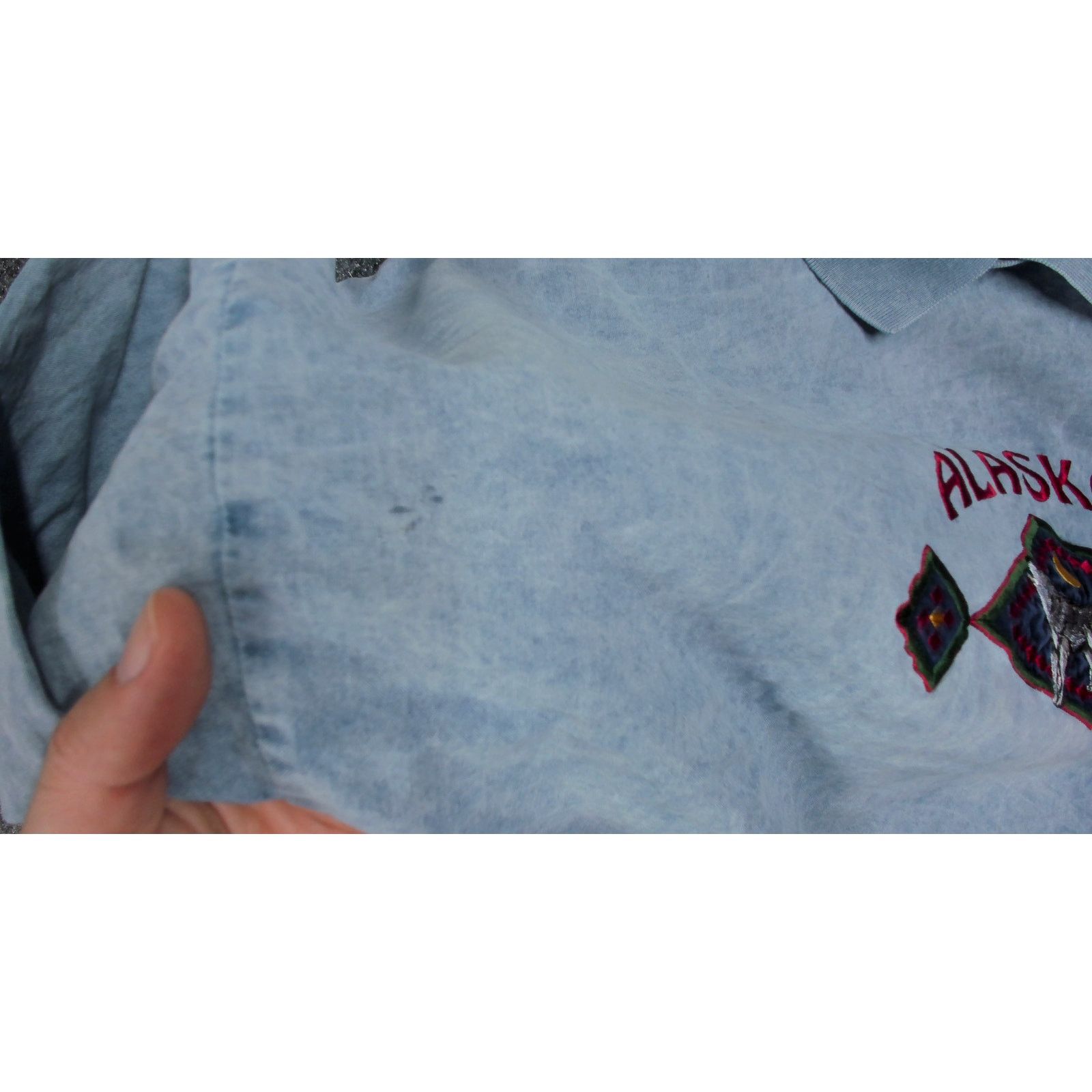 Vintage 90s Oarsman Alaska Wolf Ombre Knit Polo 3/4 Sleeve Boxy XXL Size US XXL / EU 58 / 5 - 9 Thumbnail