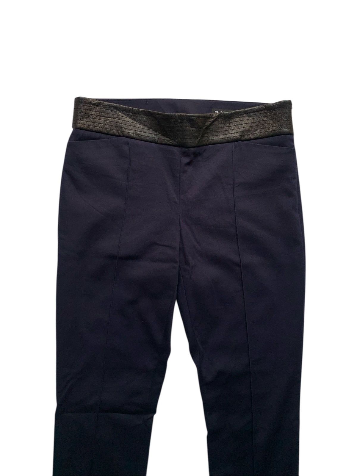 Club Monaco Skinny stretch pants with side zip, lamb leather waistband Size 31" - 2 Thumbnail