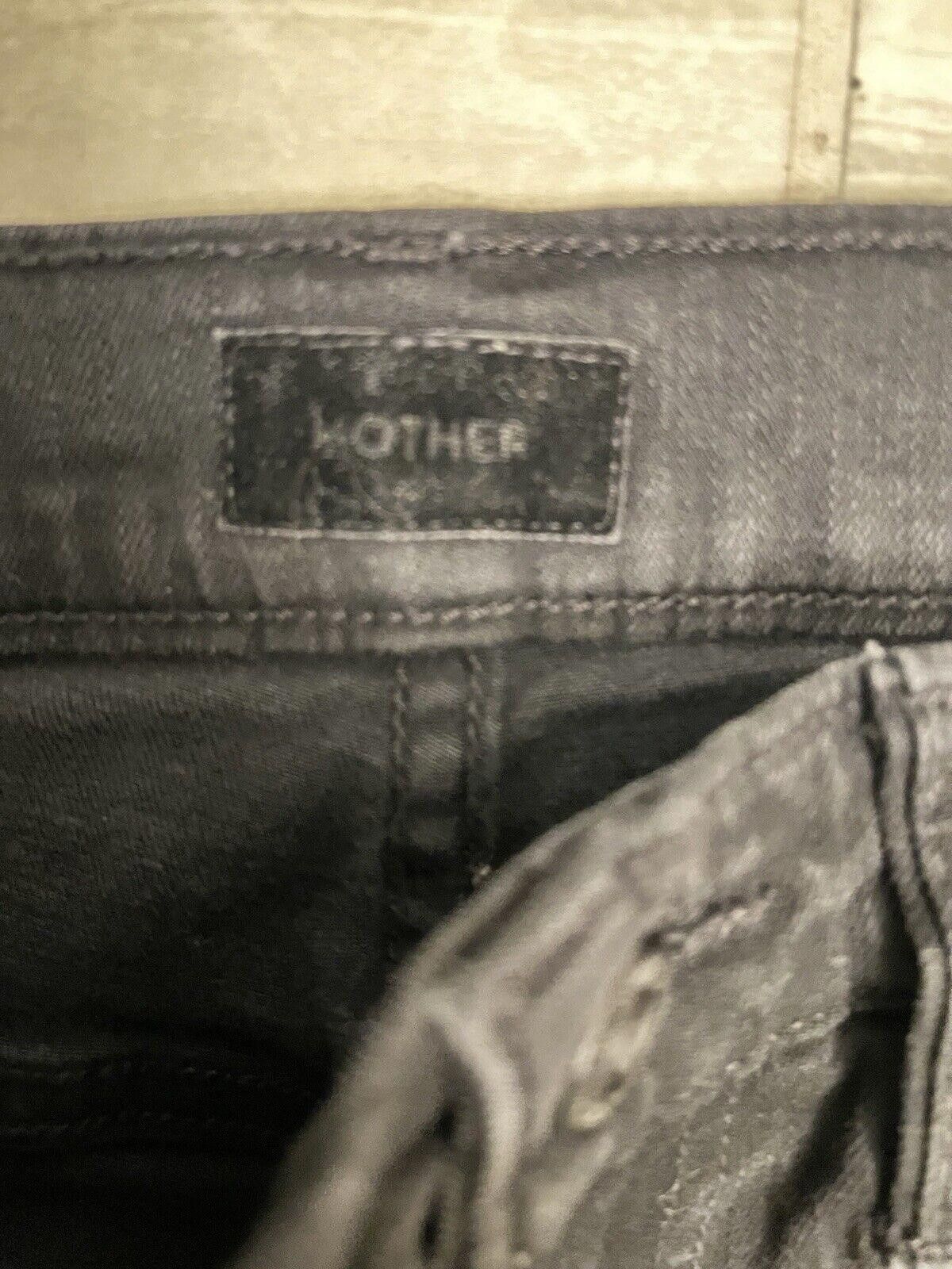 Designer Mother Striped Crop Step-Hem Fray Jeans in Guilty Racer Size 42" / US 20 - 5 Thumbnail