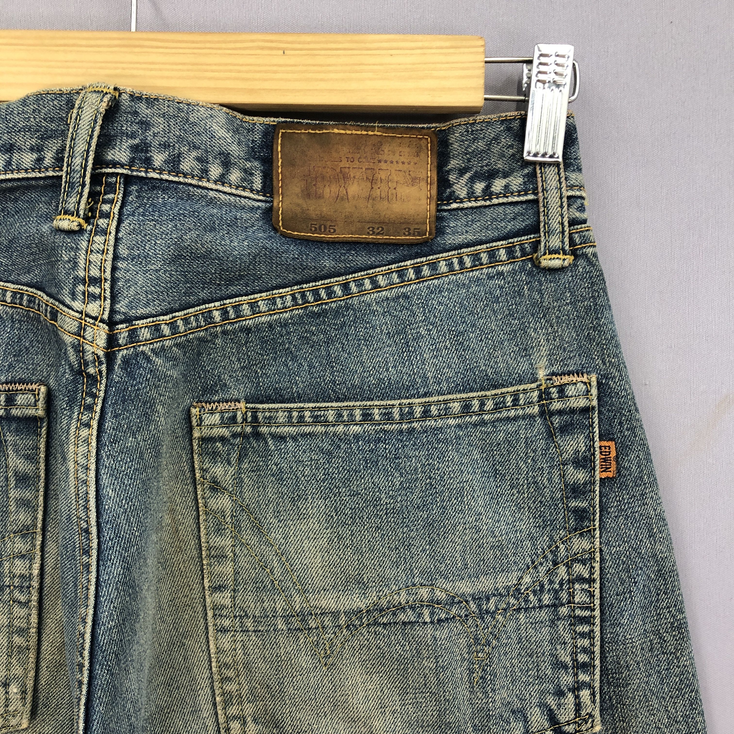 Edwin Vintage 90s Japanese Selvedge Jeans Mud Wash Redline Denim Size US 30 / EU 46 - 5 Thumbnail
