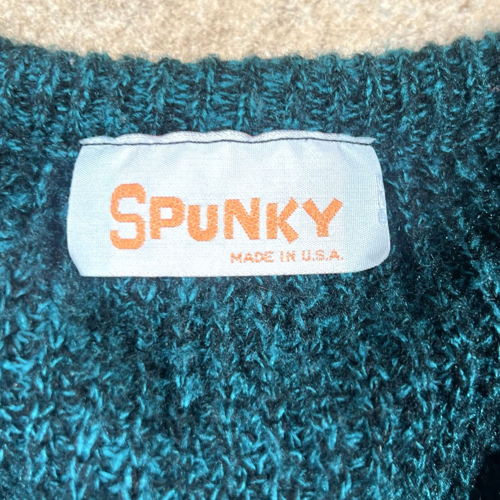 Vintage VINTAGE Womens Spunky 90s V-Neck Knit Sweater Pullover Blue Aqua Made in USA Womens 5 Size S / US 4 / IT 40 - 2 Thumbnail