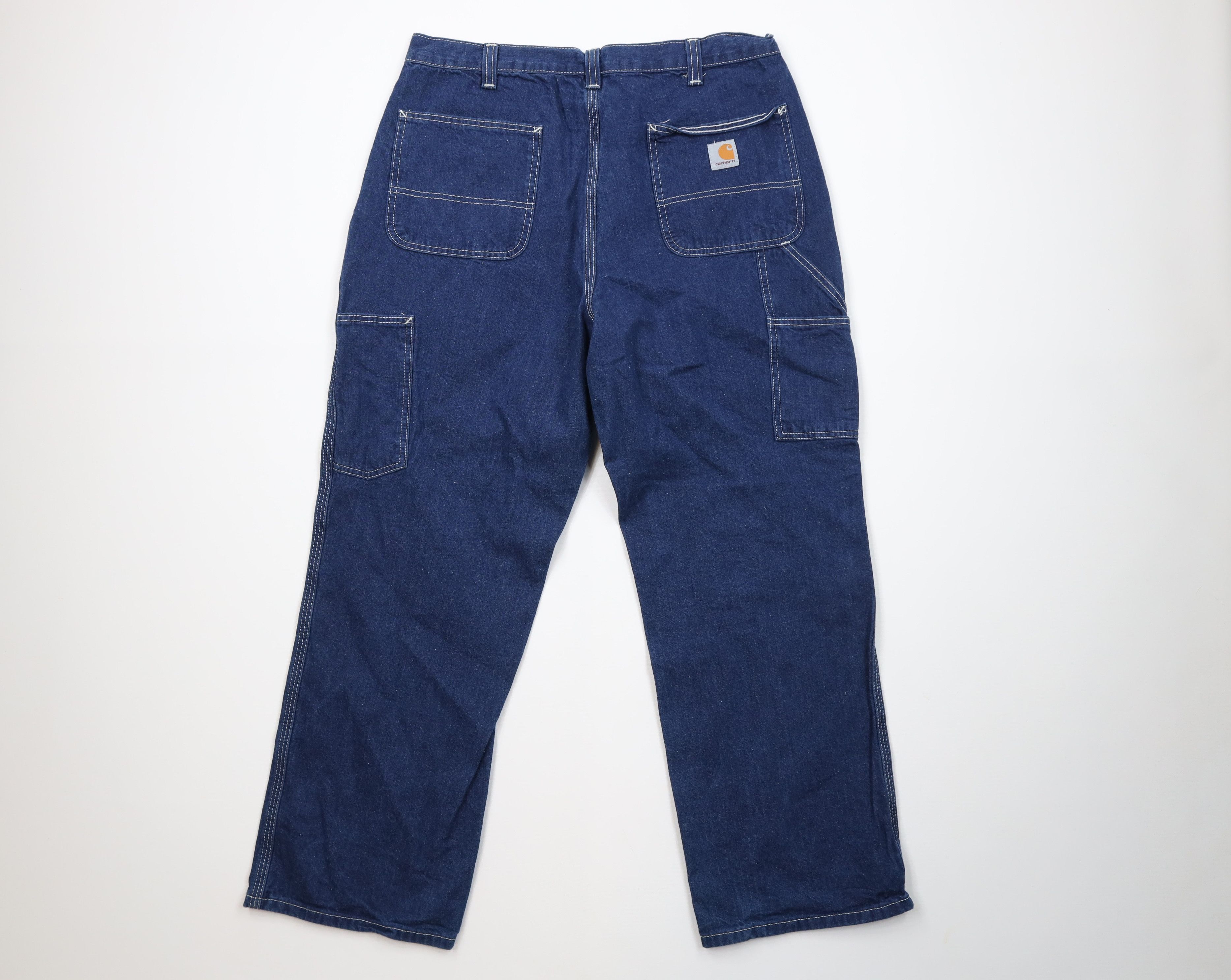 Carhartt Vintage Y2K Carhartt Workwear Wide Leg Dungaree Denim Jeans Size US 34 / EU 50 - 9 Thumbnail