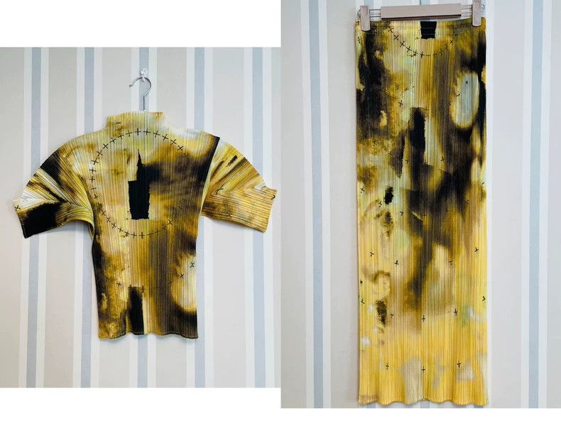 Issey Miyake Issey Miyake size:3 The yellow burnt skirt Size 42" / US 20 - 1 Thumbnail