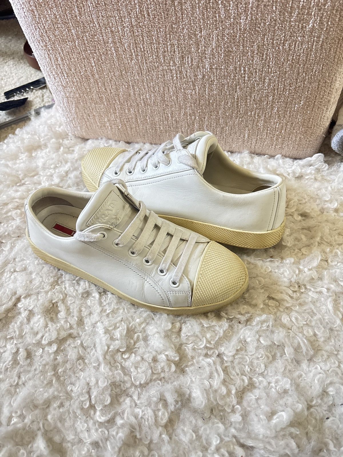Prada Vintage prada leather sneakers Size US 5.5 / IT 35.5 - 1 Thumbnail