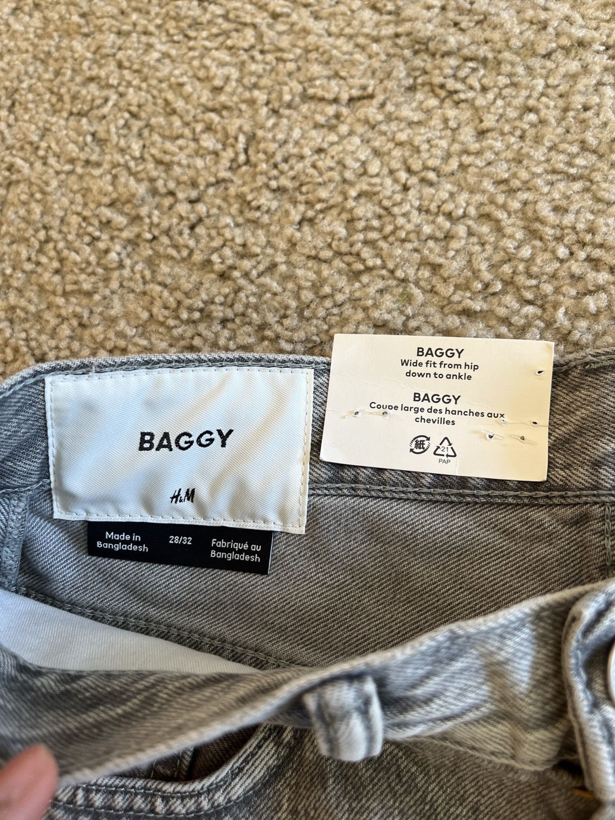 H&M Baggy H&M Grey Jeans Size US 32 / EU 48 - 3 Thumbnail